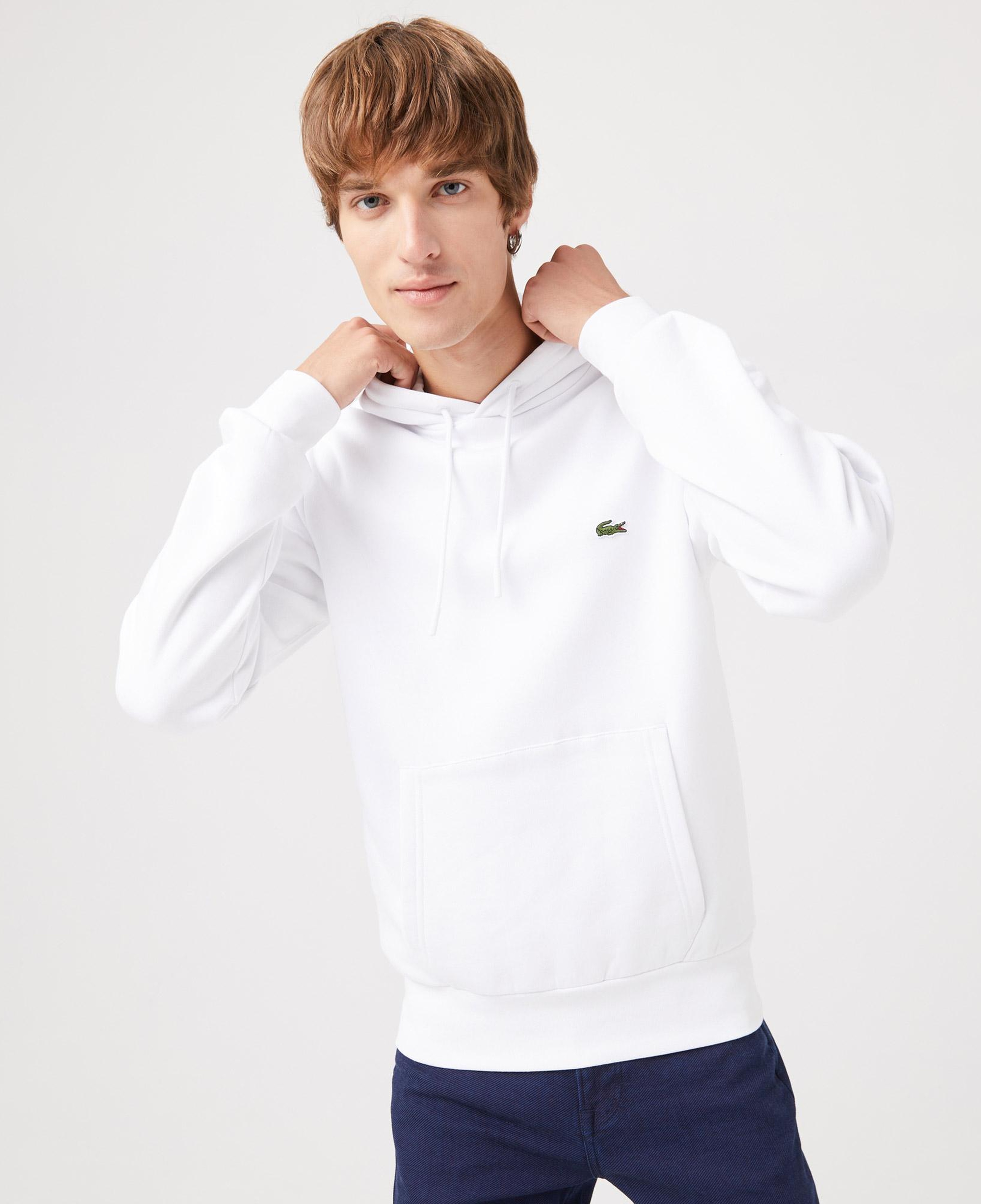 Erkek Classic Fit Kapüşonlu Beyaz Sweatshirt