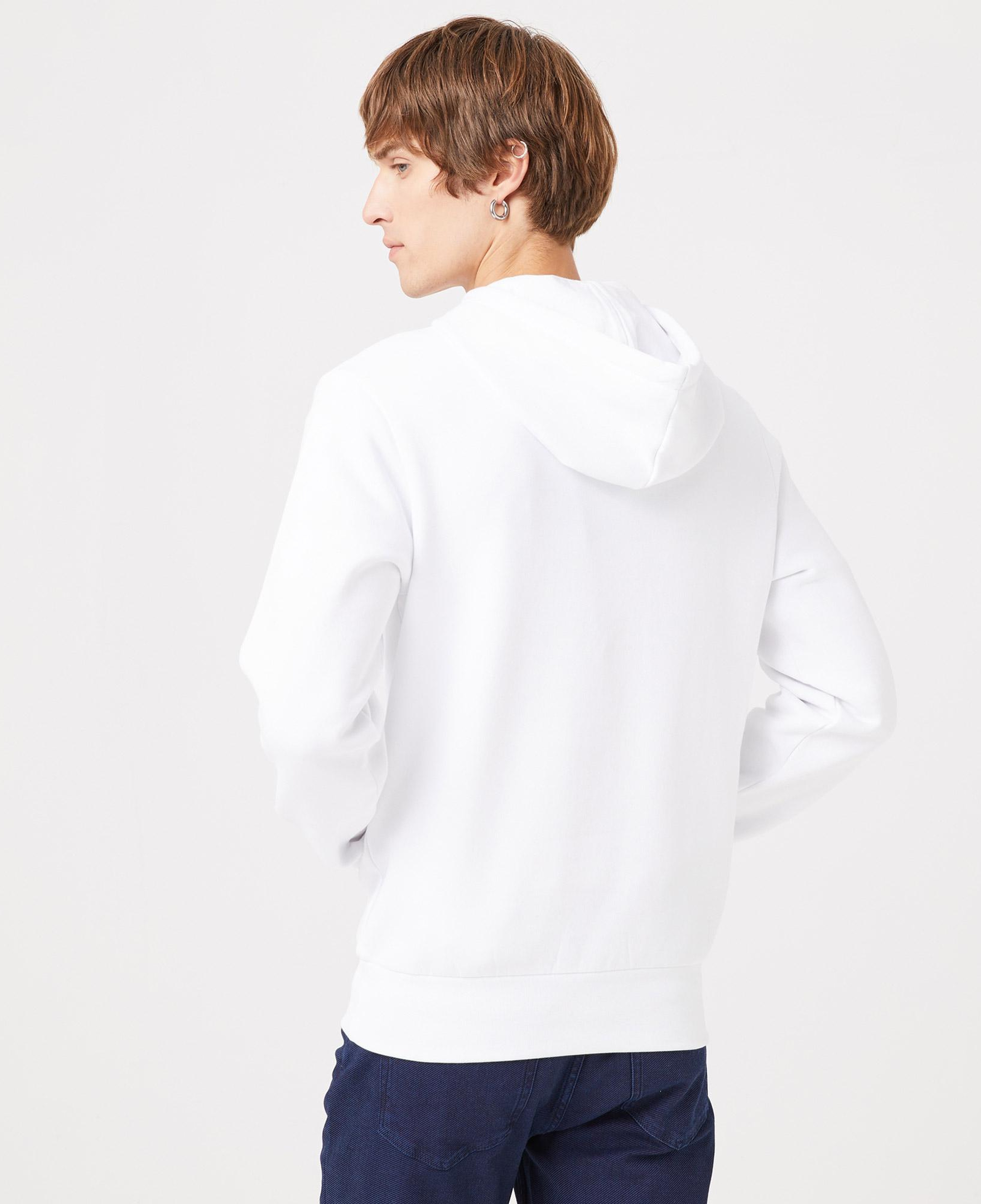 Erkek Classic Fit Kapüşonlu Beyaz Sweatshirt