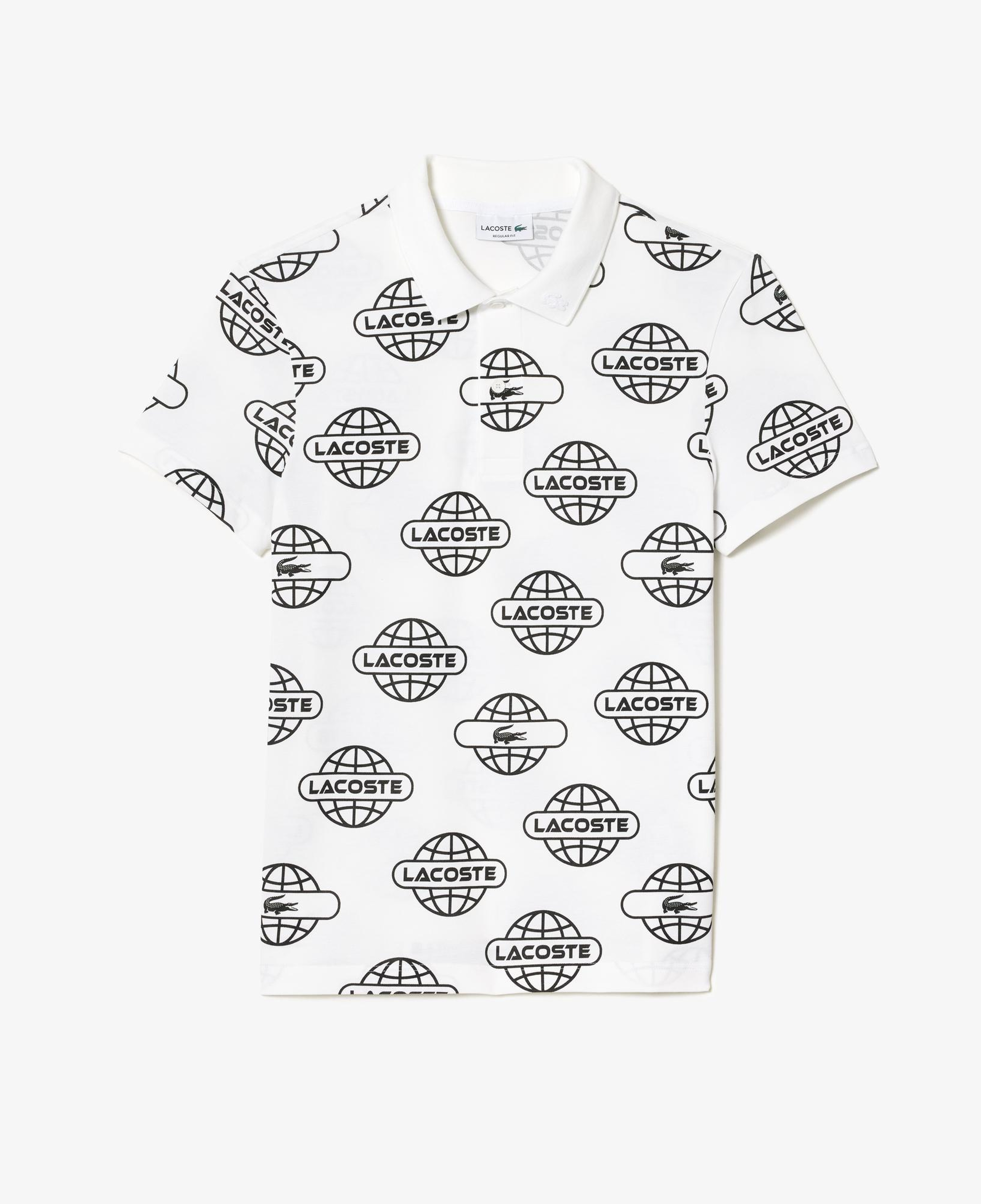 Lacoste Movement Erkek Regular Fit Organik Pamuk Baskılı Beyaz Polo