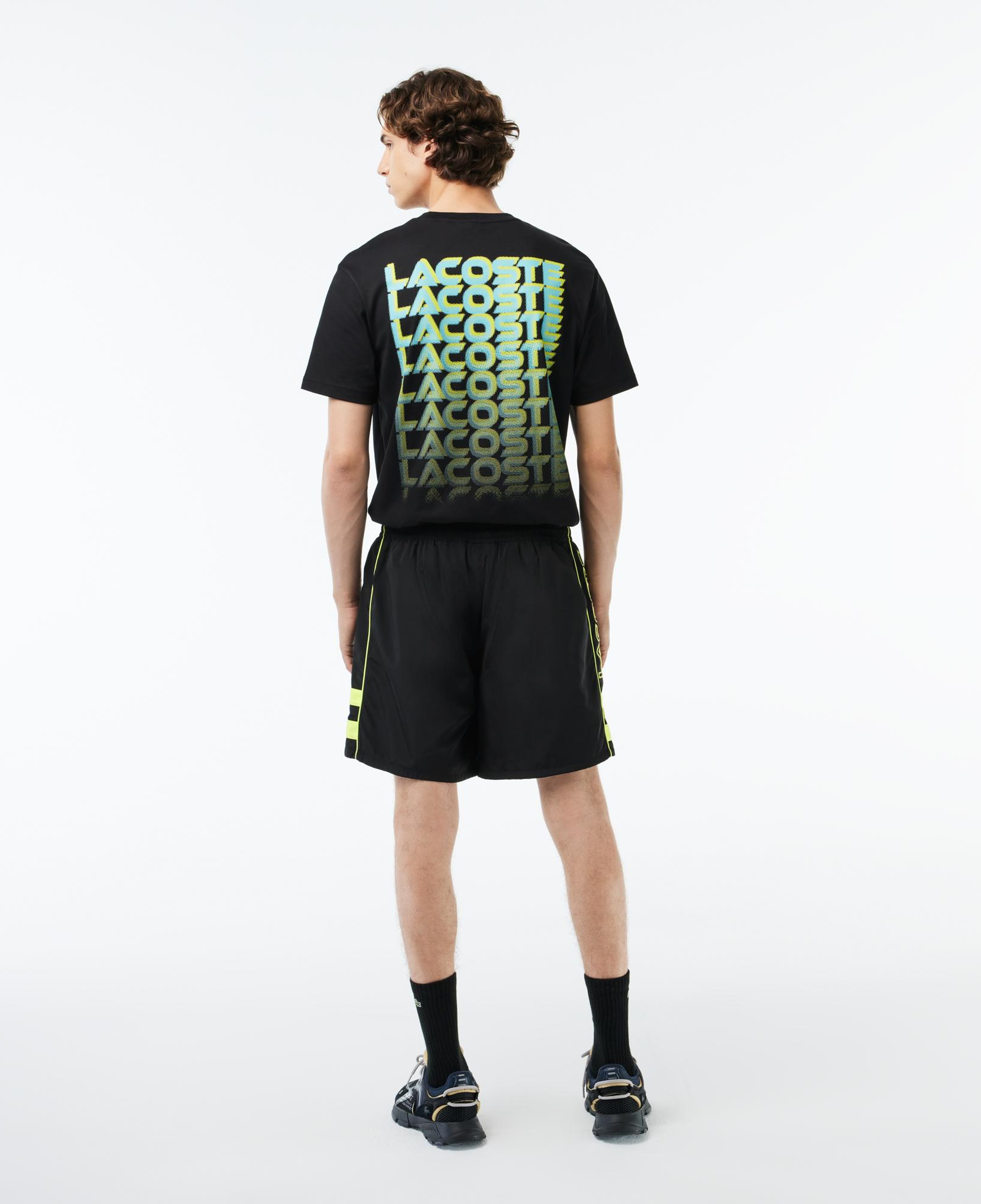 Erkek Relaxed Fit Baskılı Siyah Şort