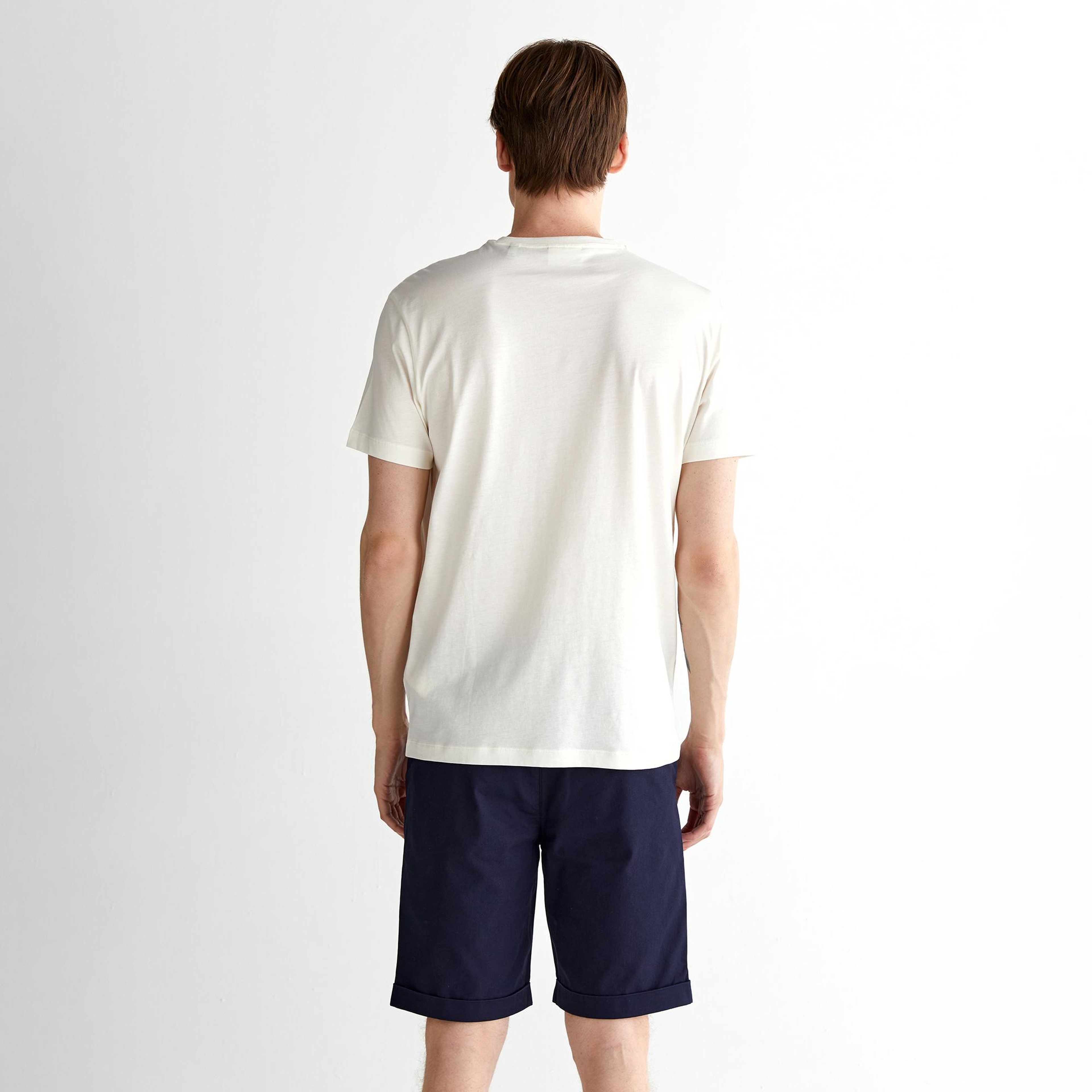GANT Erkek Krem Regular Fit Bisiklet Yaka T-Shirt