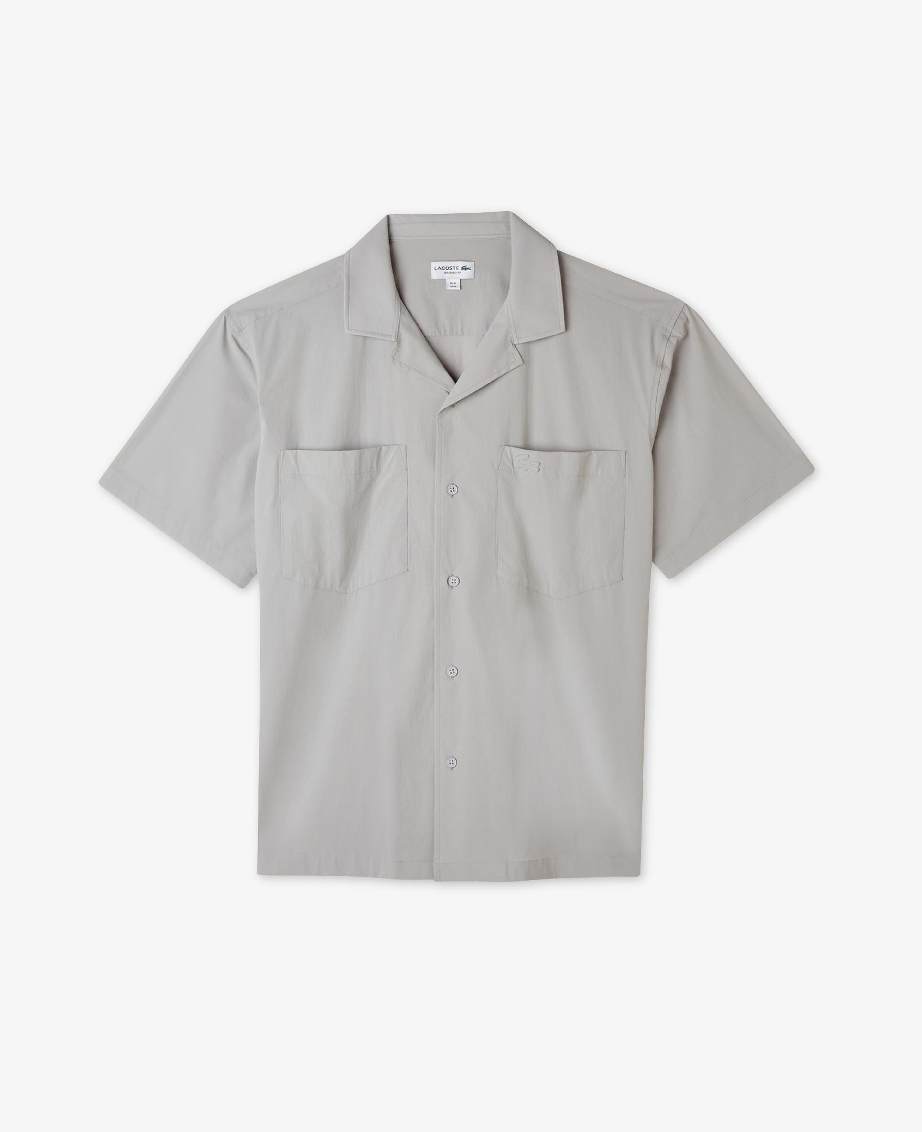 Erkek Relaxed Fit Kısa Kollu Gri Gömlek