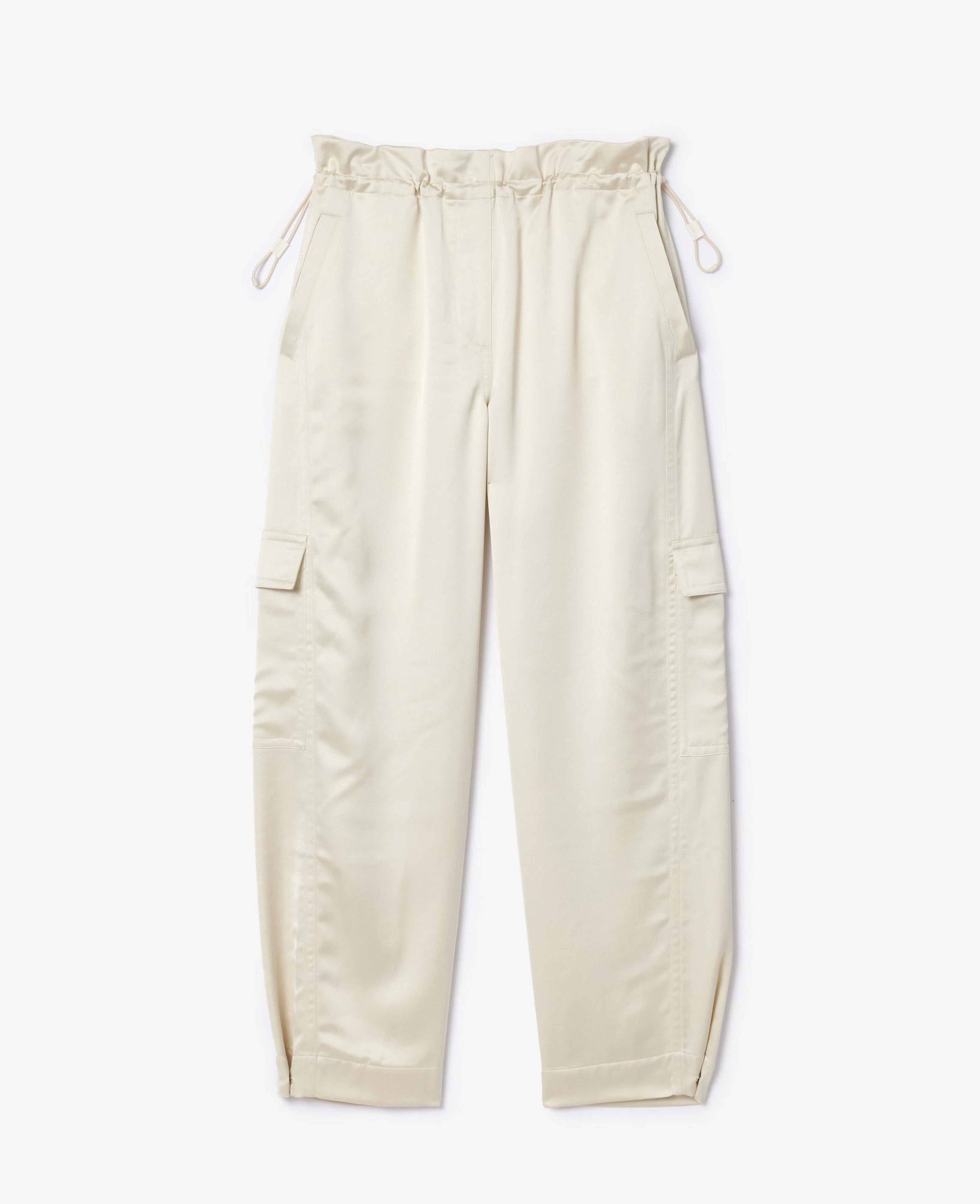 Kadın Oversize Fit Krem Kargo Pantolon