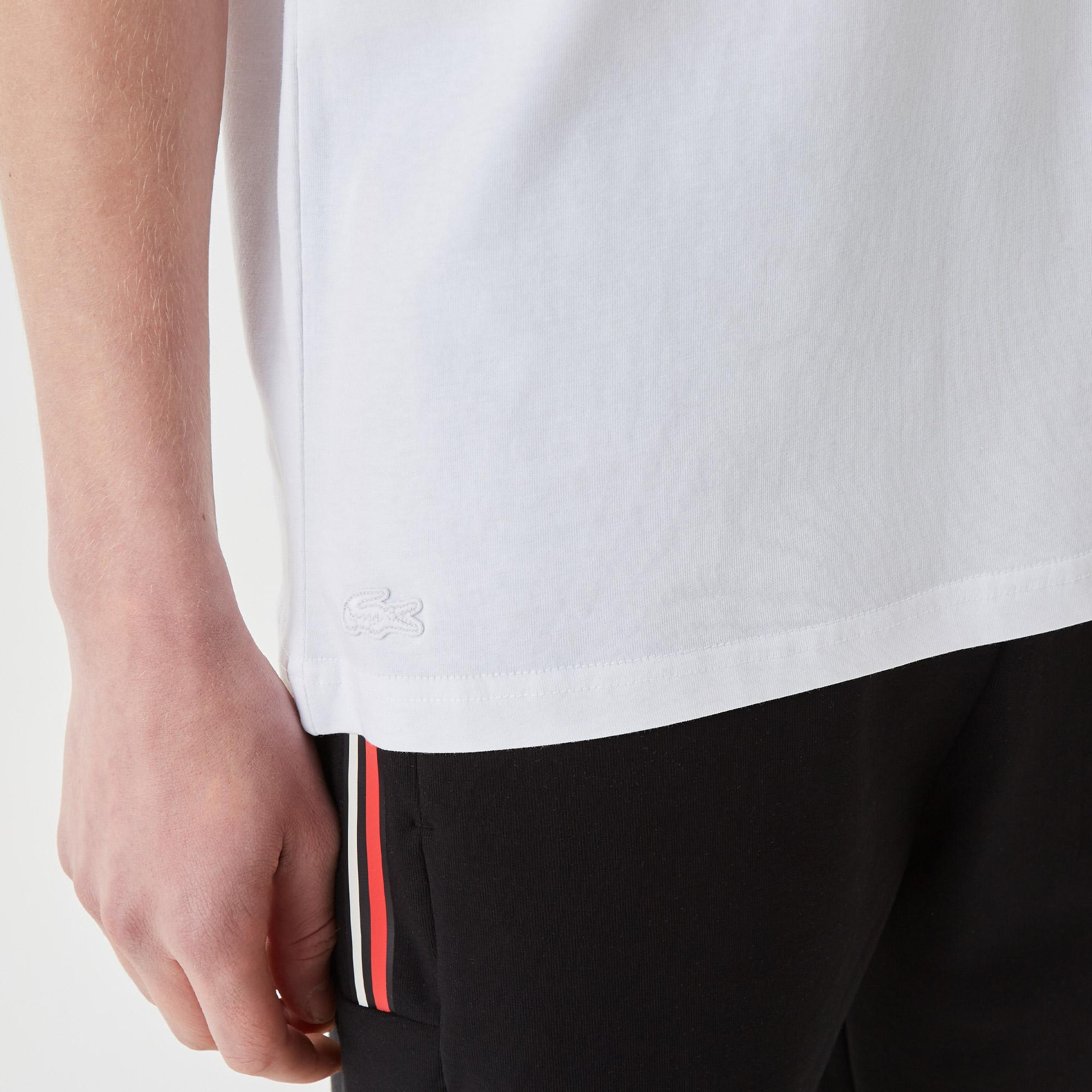 Active Erkek Relaxed Fit Bisiklet Yaka Baskılı Beyaz T-Shirt