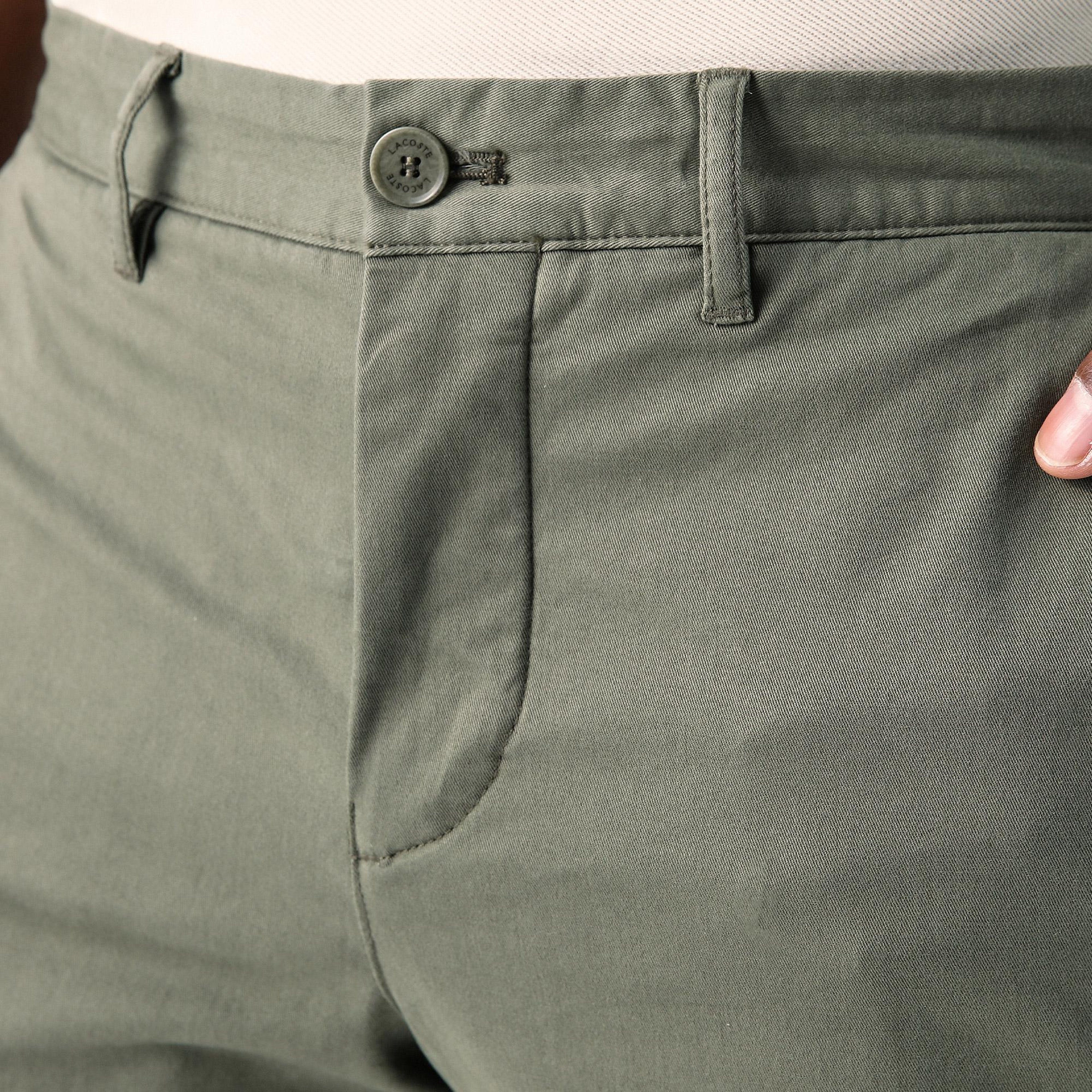 Erkek Slim Fit Koyu Yeşil Bermuda