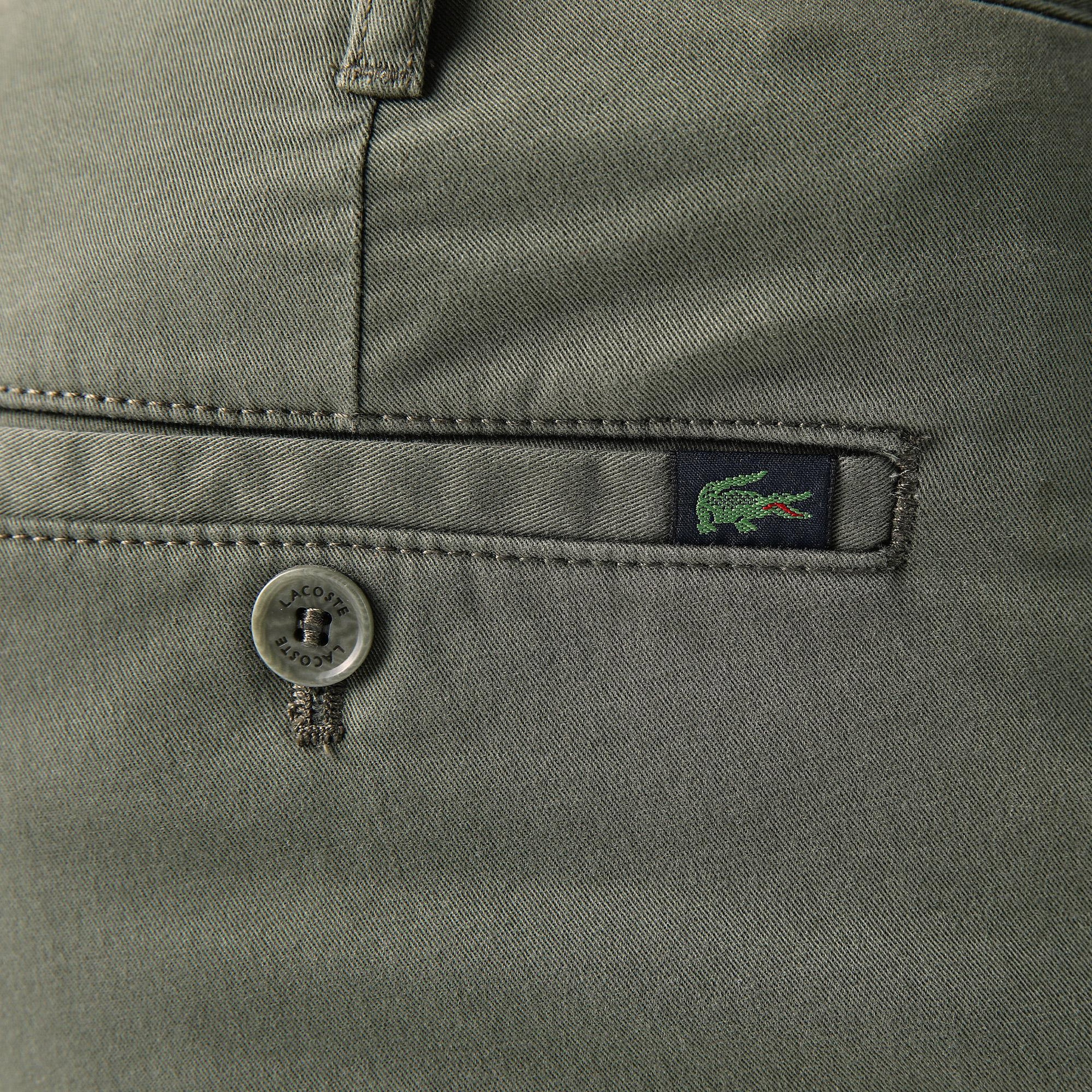 Erkek Slim Fit Koyu Yeşil Bermuda