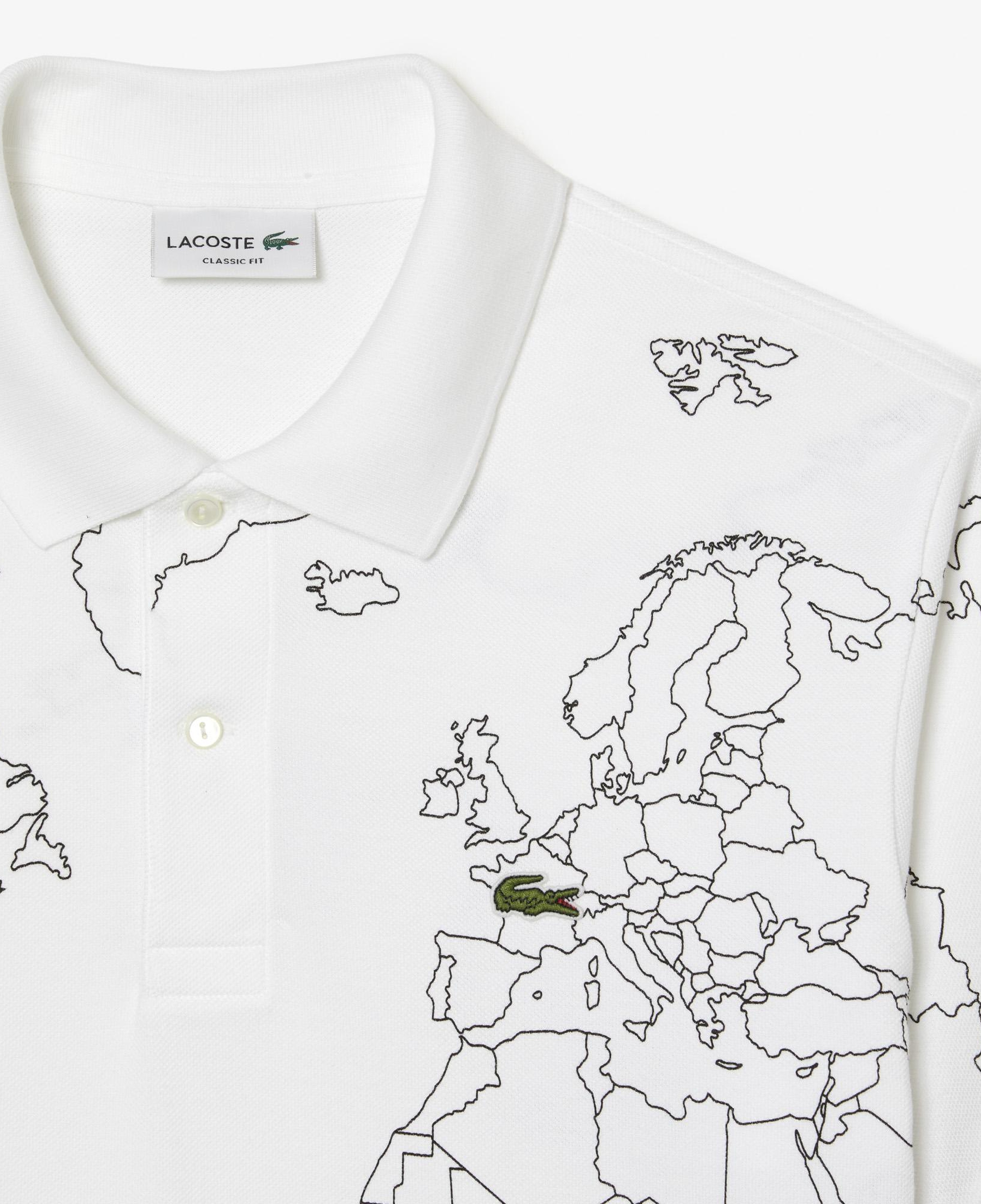 Erkek Classic Fit Baskılı Beyaz Polo