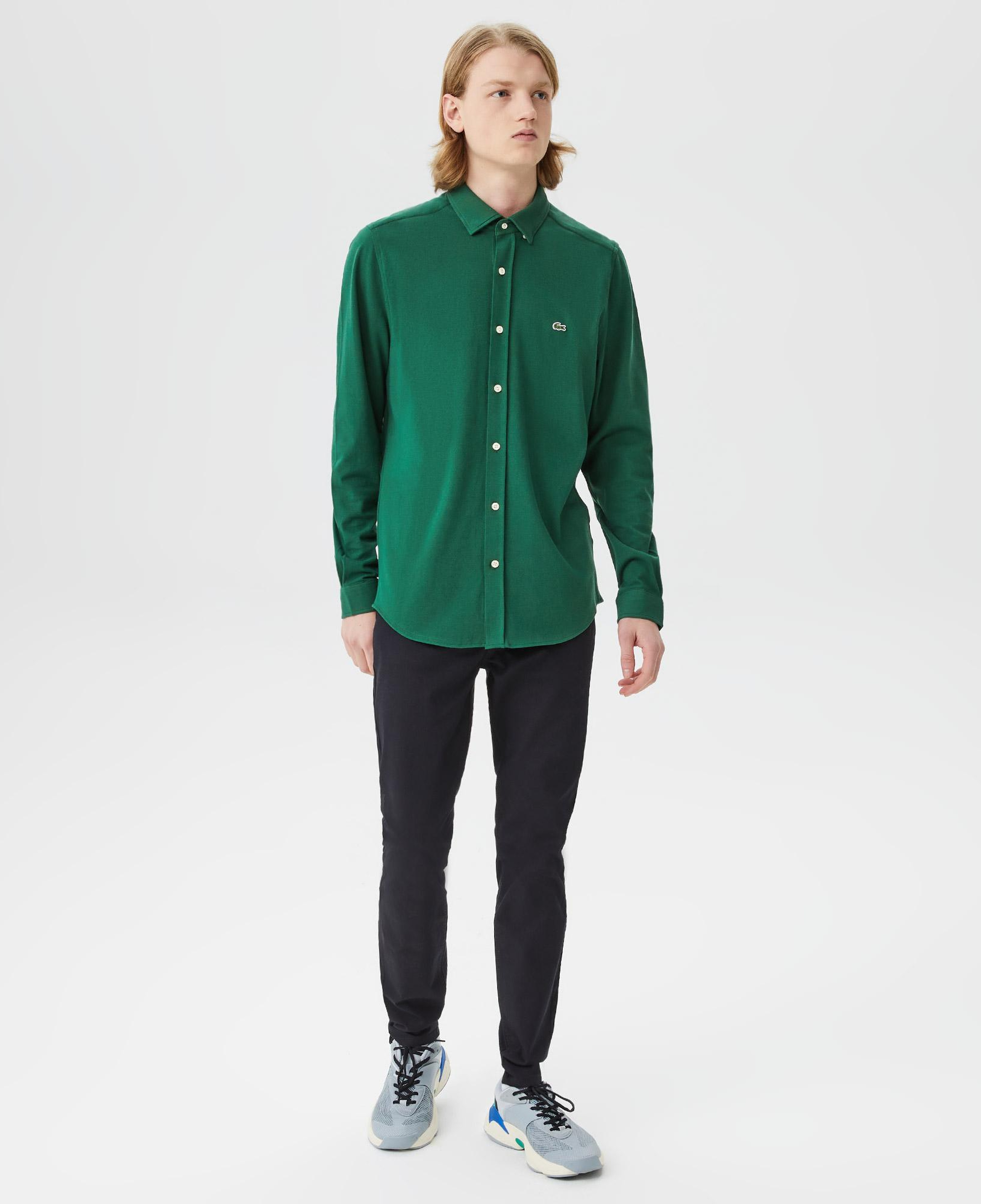 Erkek Slim Fit Yeşil Gömlek