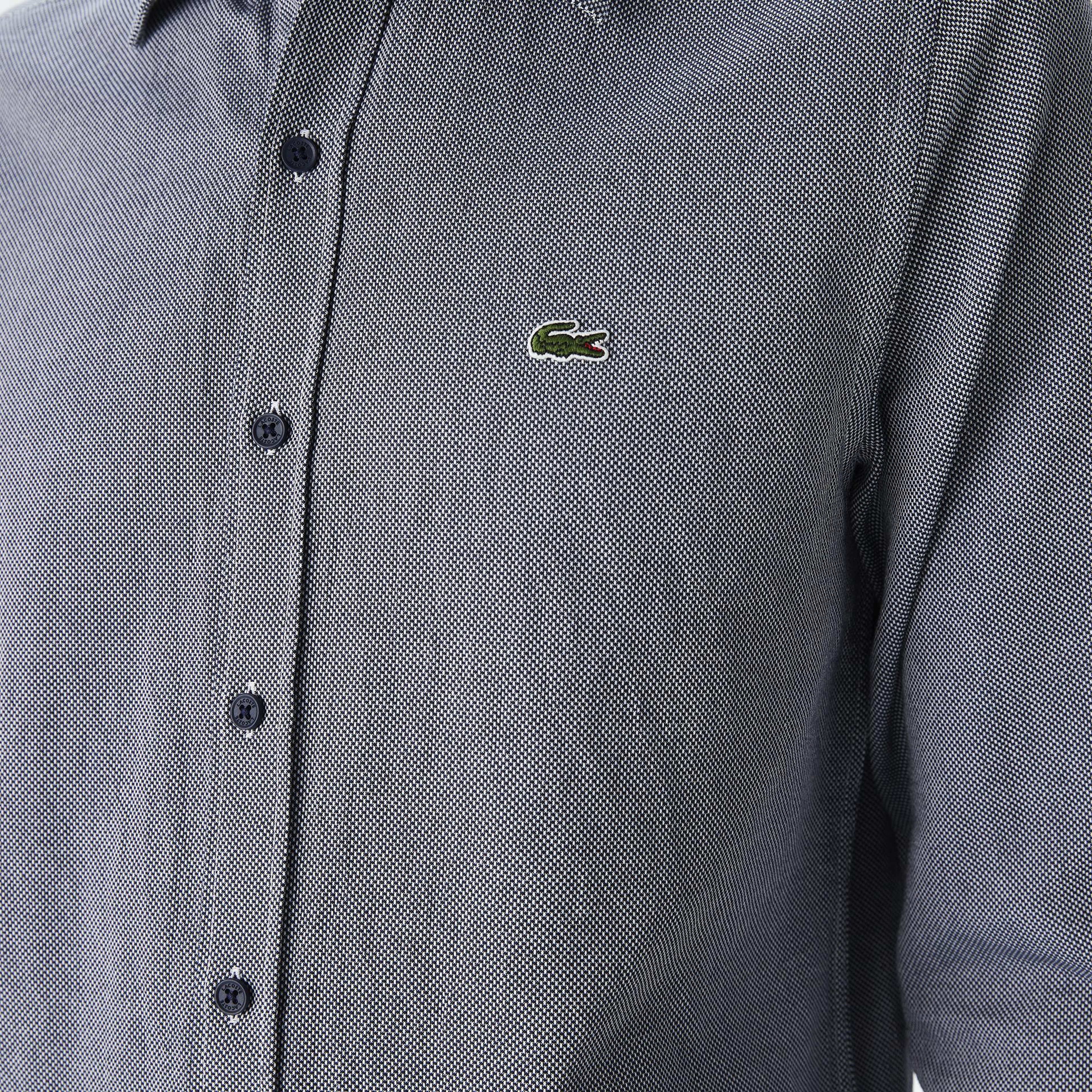 Erkek Slim Fit Gri Gömlek
