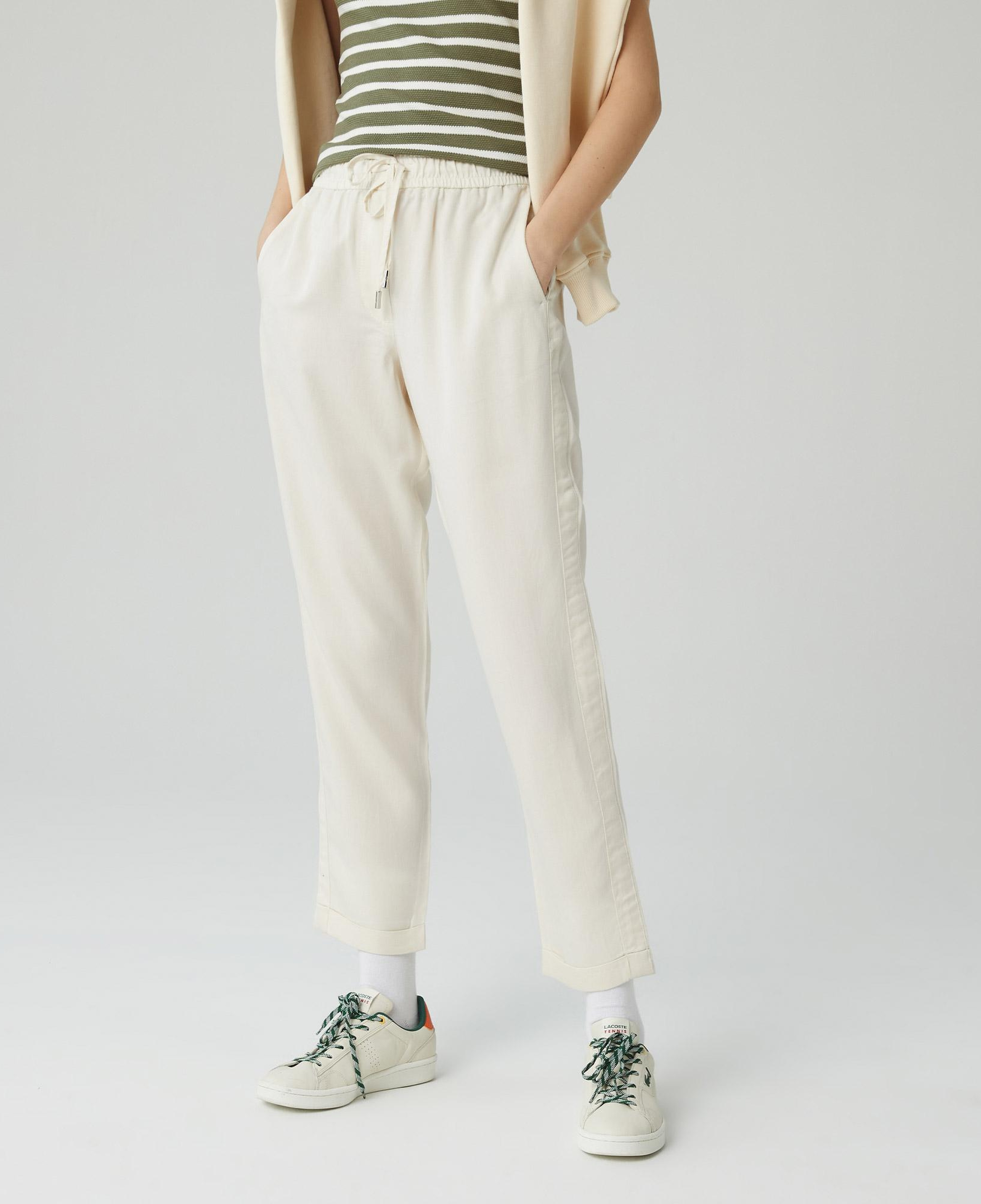 Lacoste Kadın Carrot Fit Beyaz Pantolon
