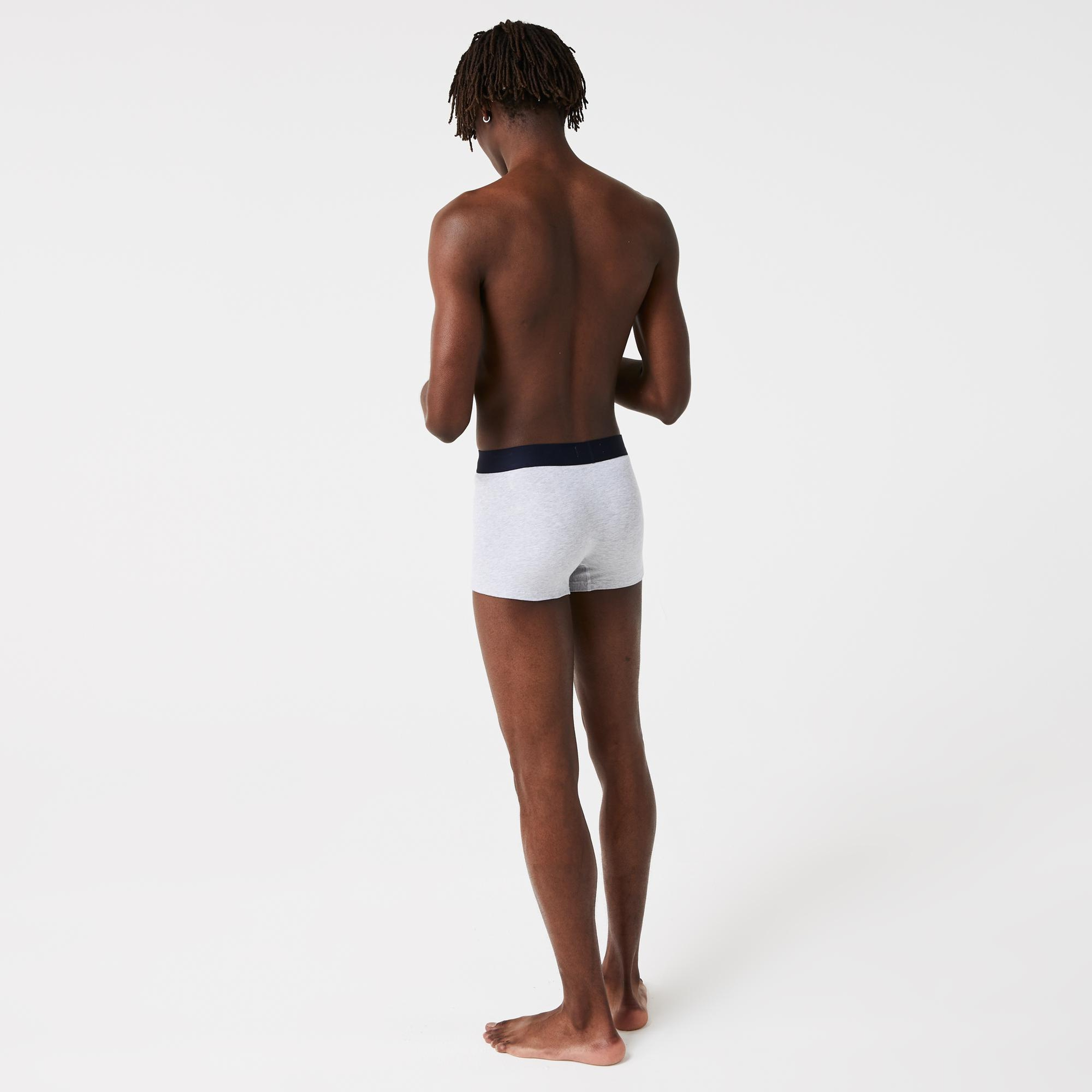 Lacoste Erkek Desenli 3'lü Lacivert Boxer