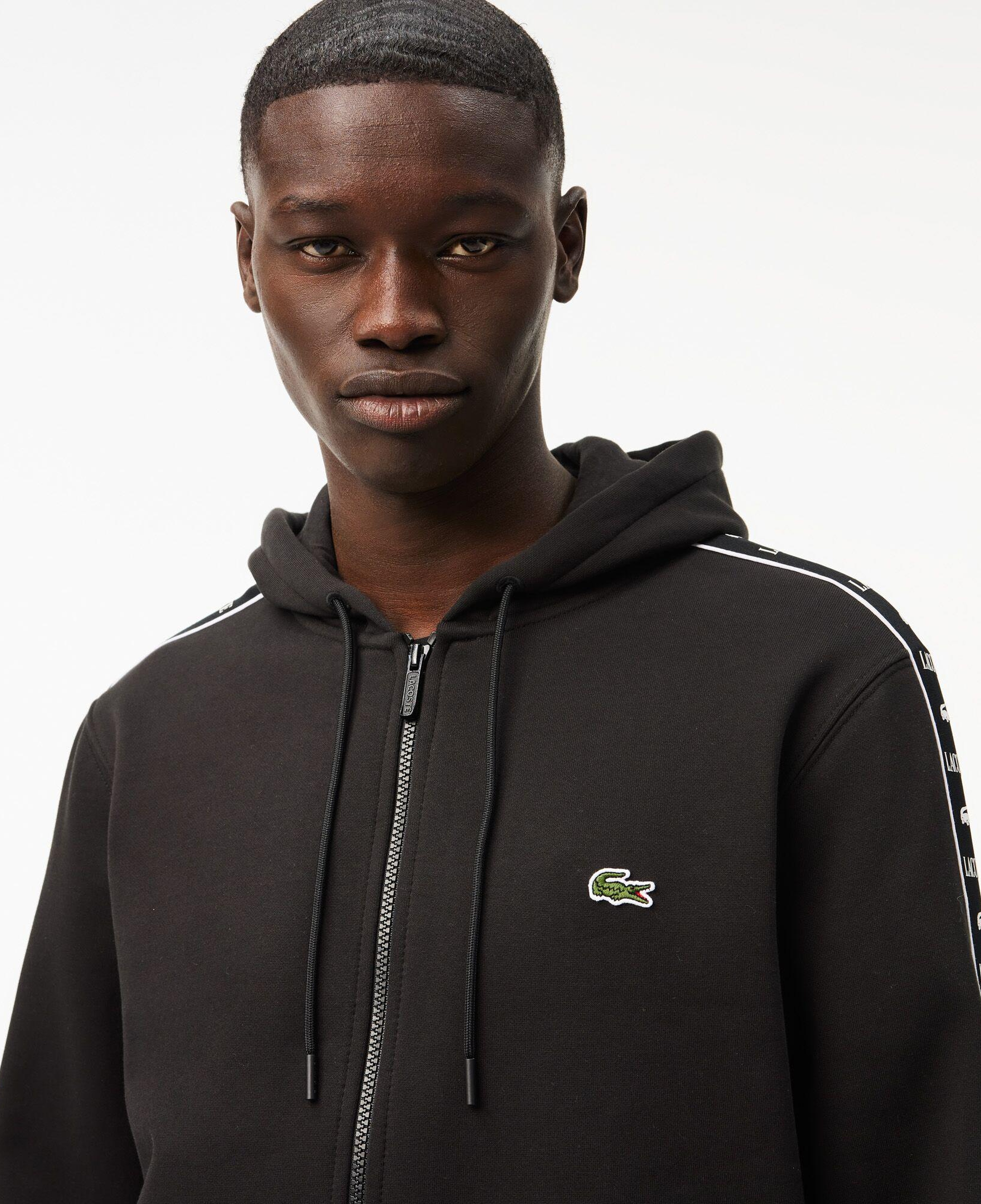Erkek Classic Fit Kapüşonlu Baskılı Siyah Sweatshirt