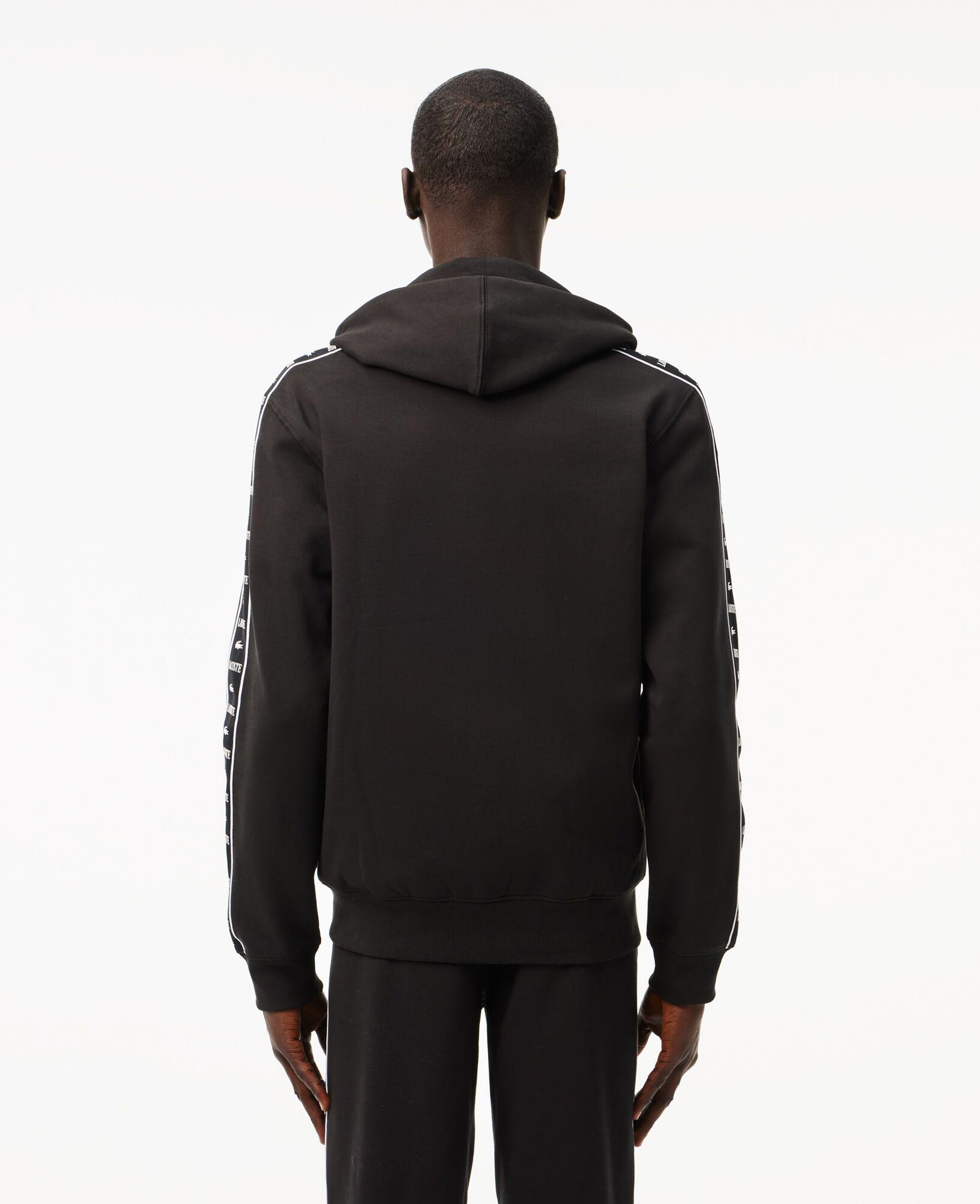 Erkek Classic Fit Kapüşonlu Baskılı Siyah Sweatshirt