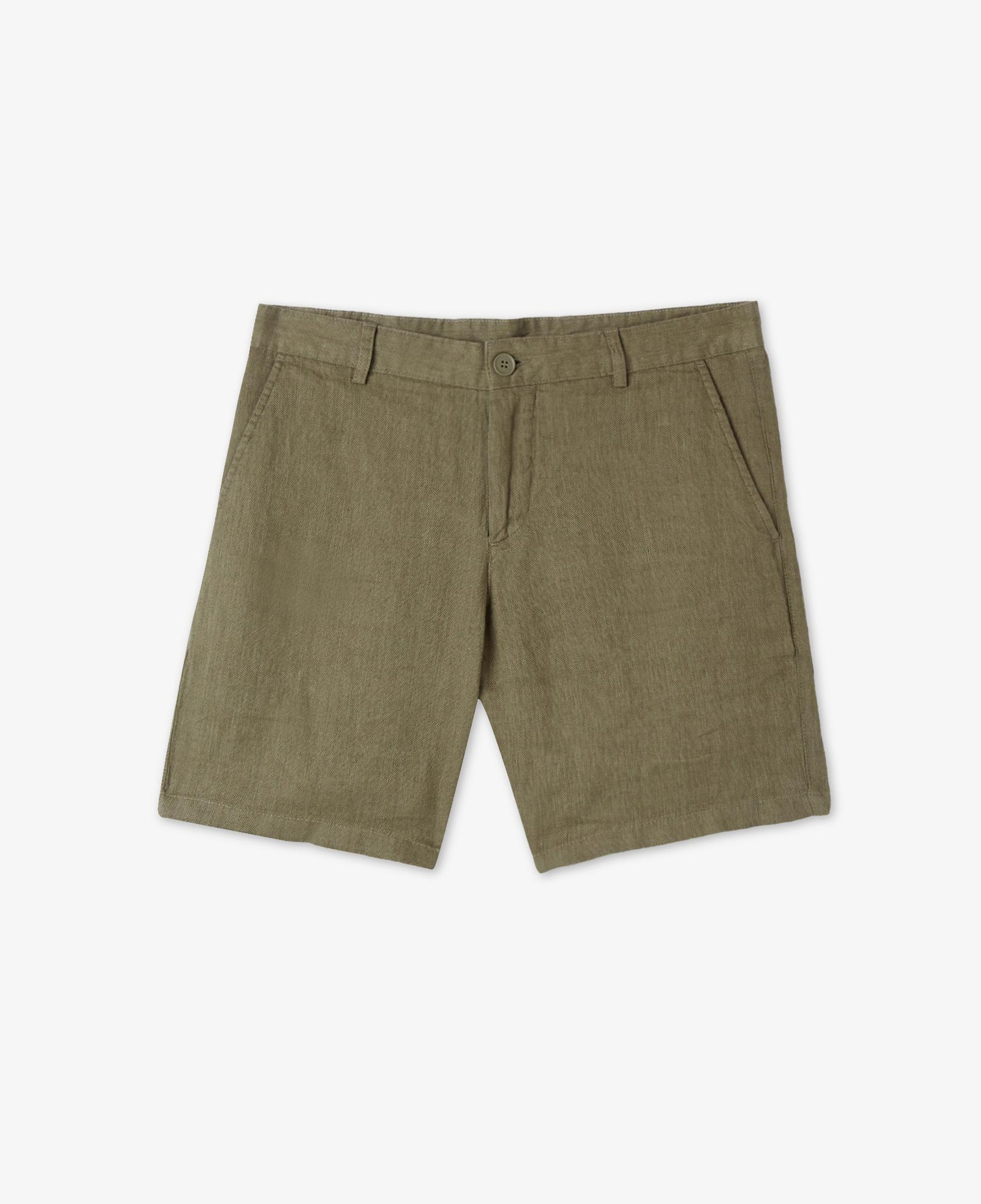 Lacoste Erkek Slim Fit Keten Haki Bermuda