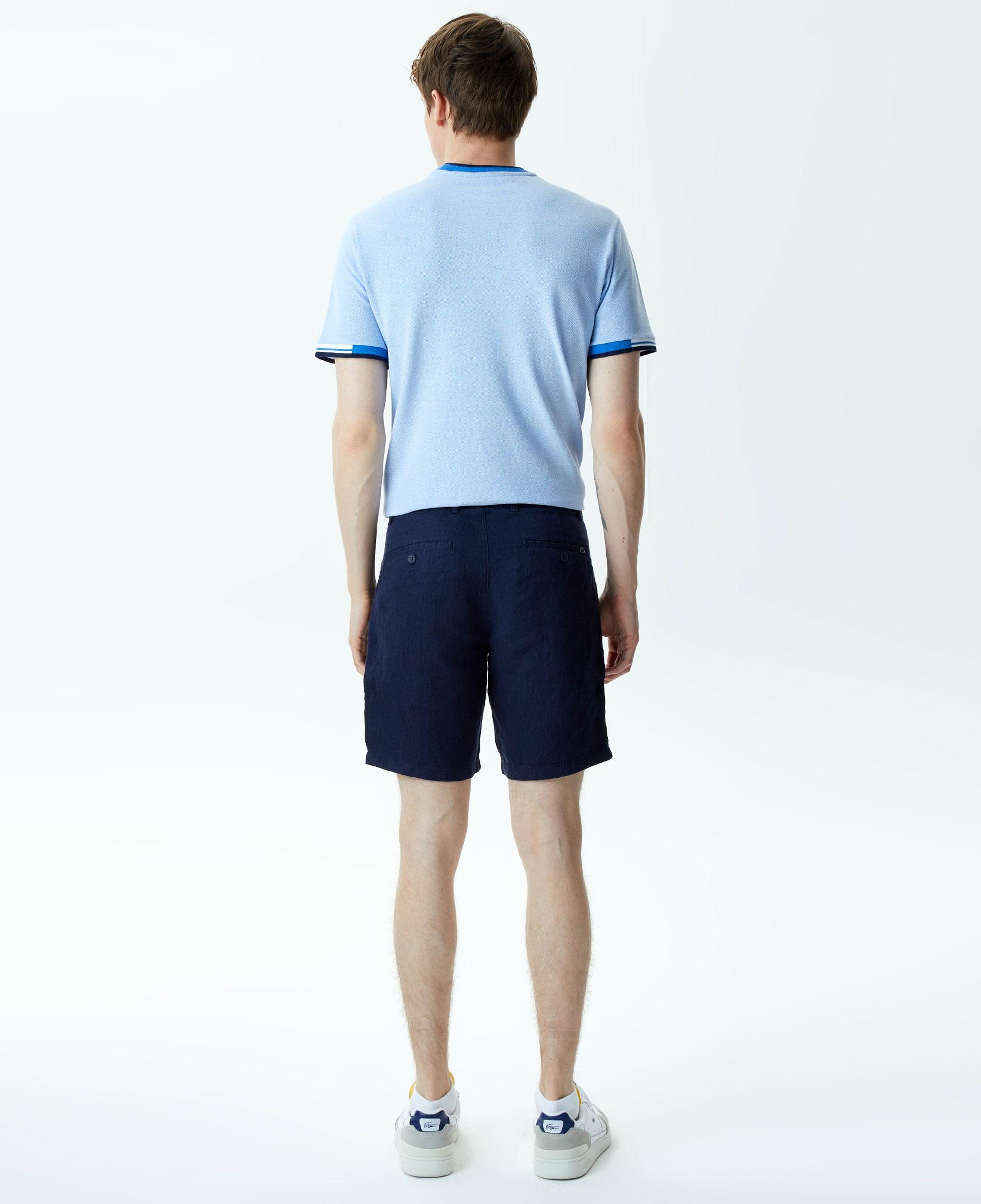 Lacoste Erkek Slim Fit Keten Lacivert Bermuda
