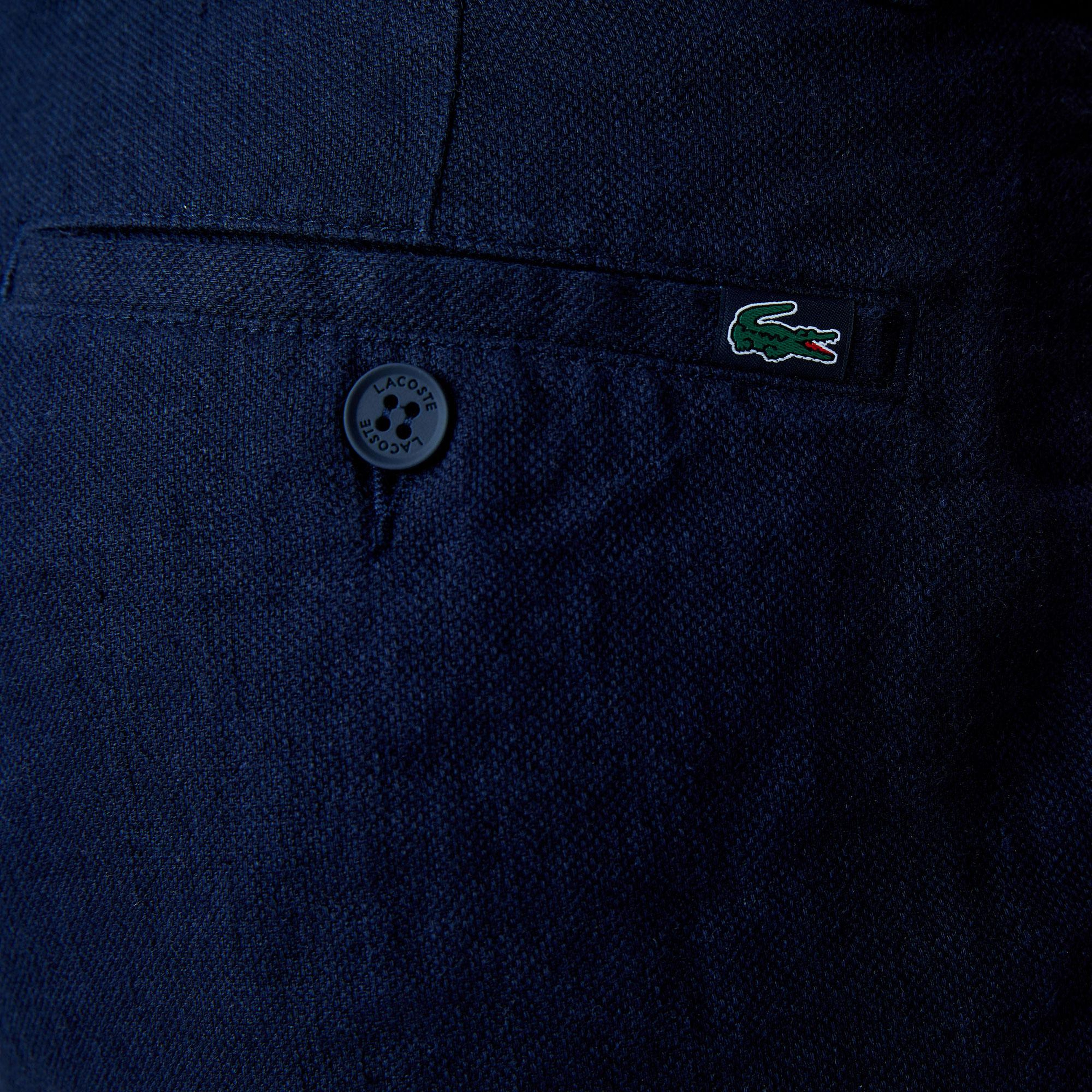 Lacoste Erkek Slim Fit Keten Lacivert Bermuda