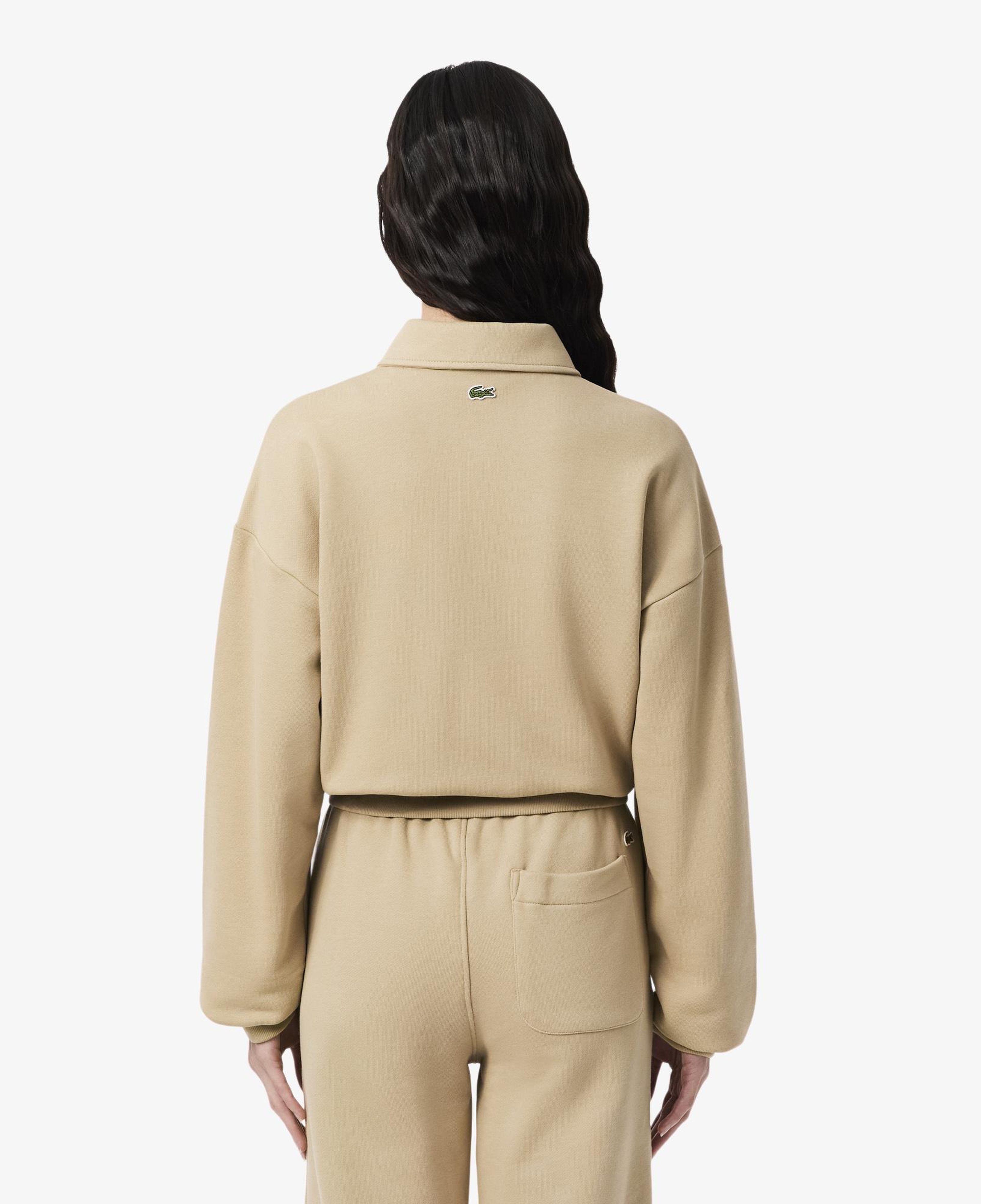 Lacoste Kadın Relaxed Fit Polo Yaka Yün Bej Triko