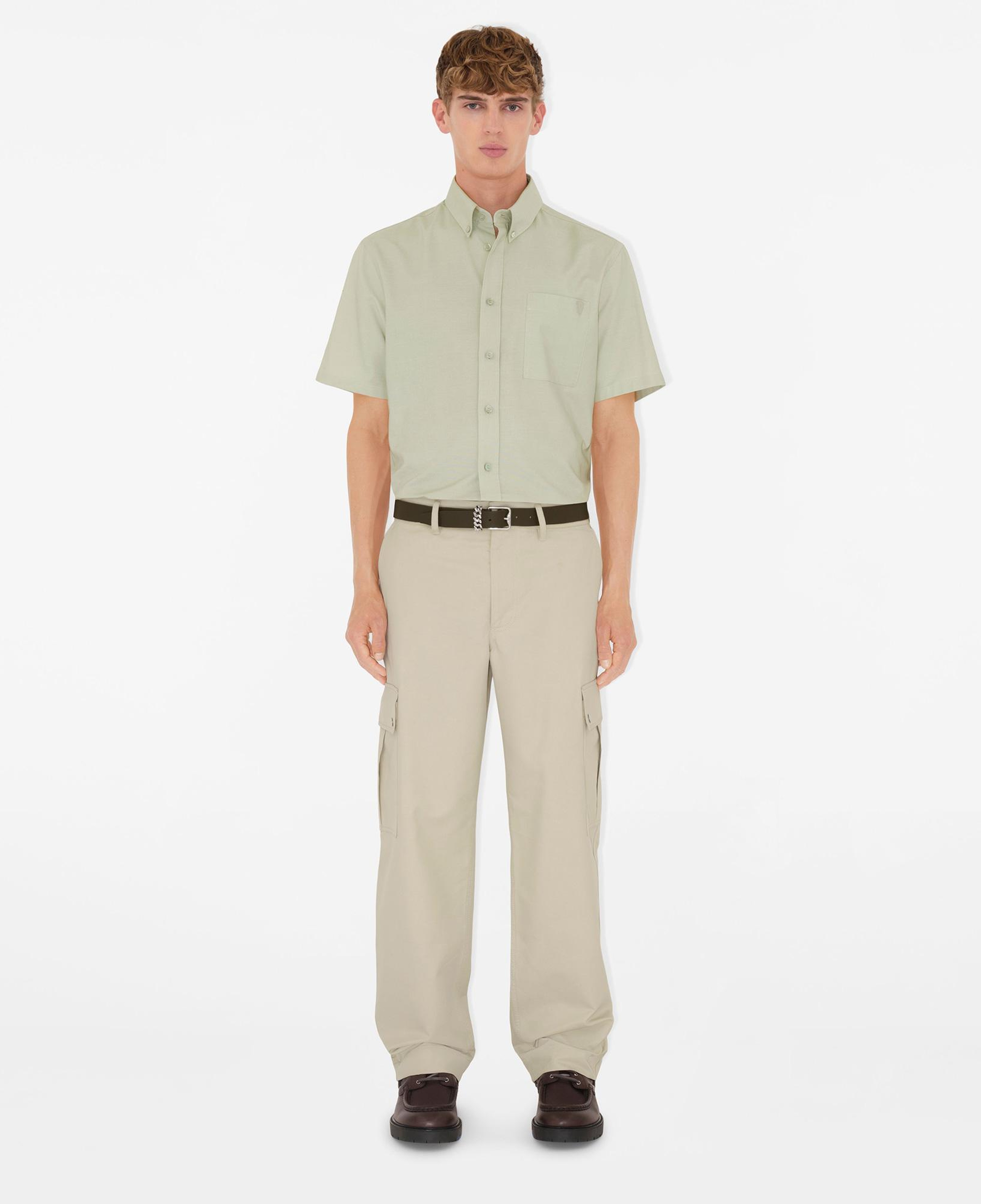 Burberry Relaxed Fit Cotton Oxford Erkek Yeşil Gömlek