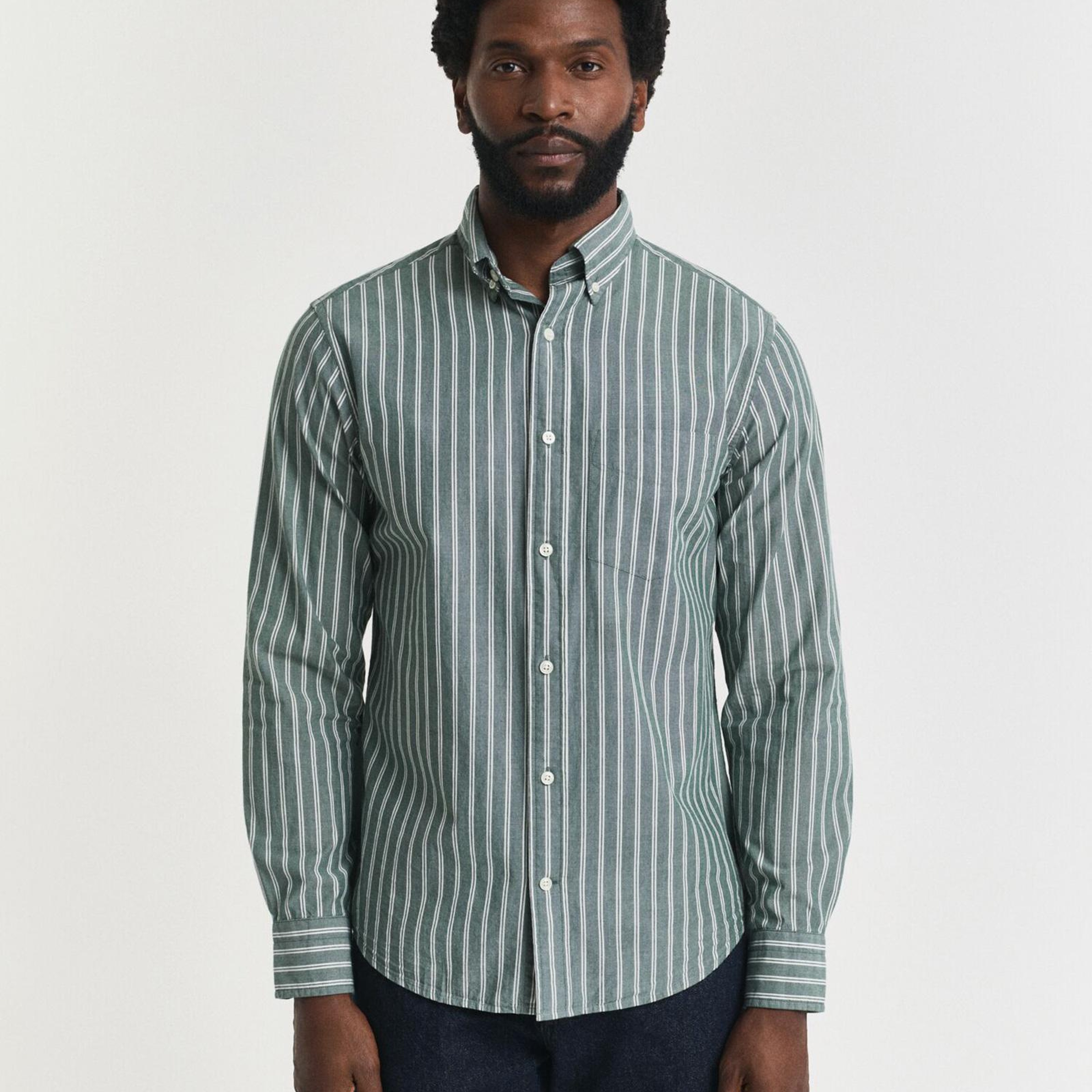 GANT Erkek Yeşil Regular Fit Düğmeli Gömlek