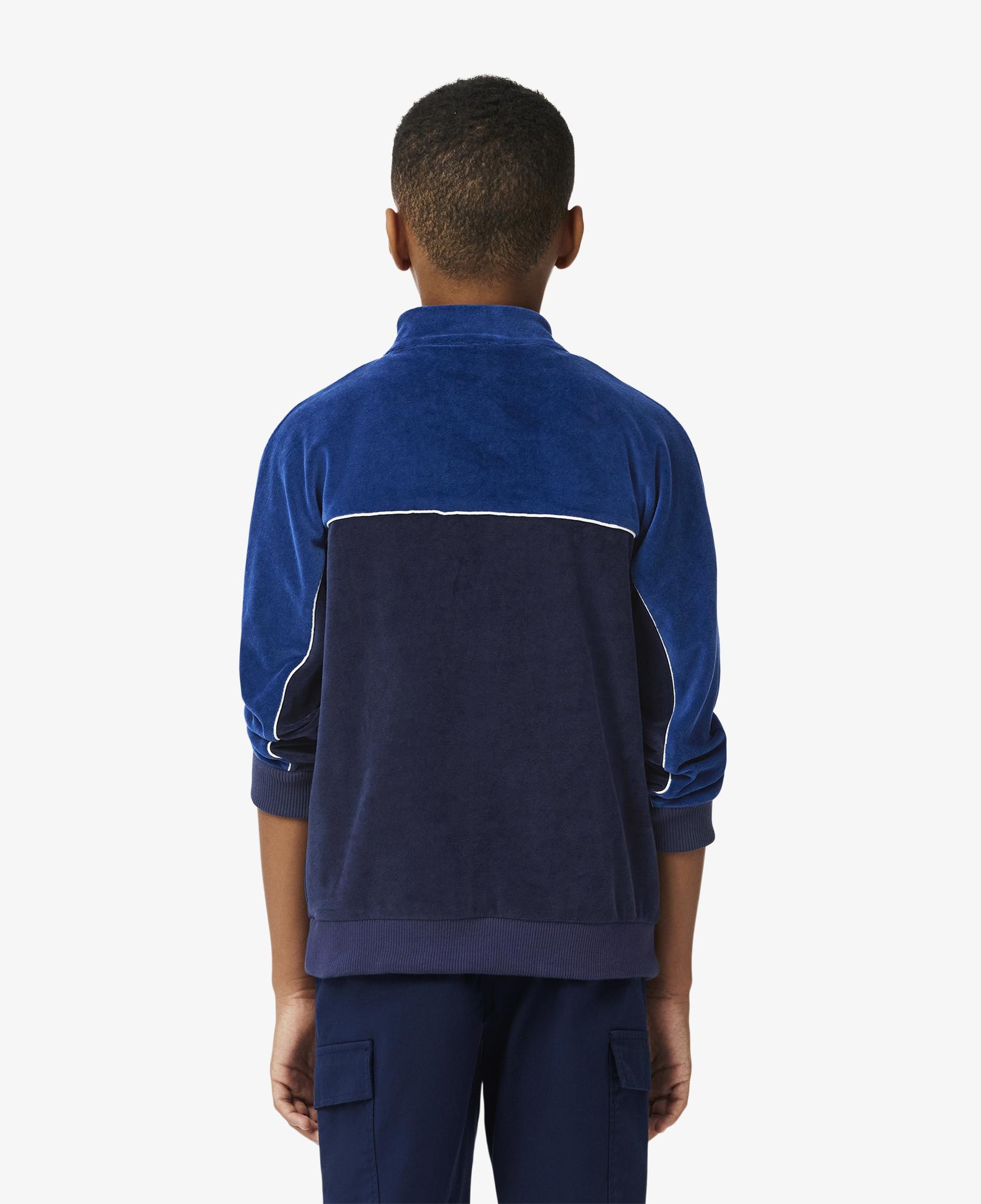 Lacoste Erkek Çocuk Renk Bloklu Lacivert Sweatshirt