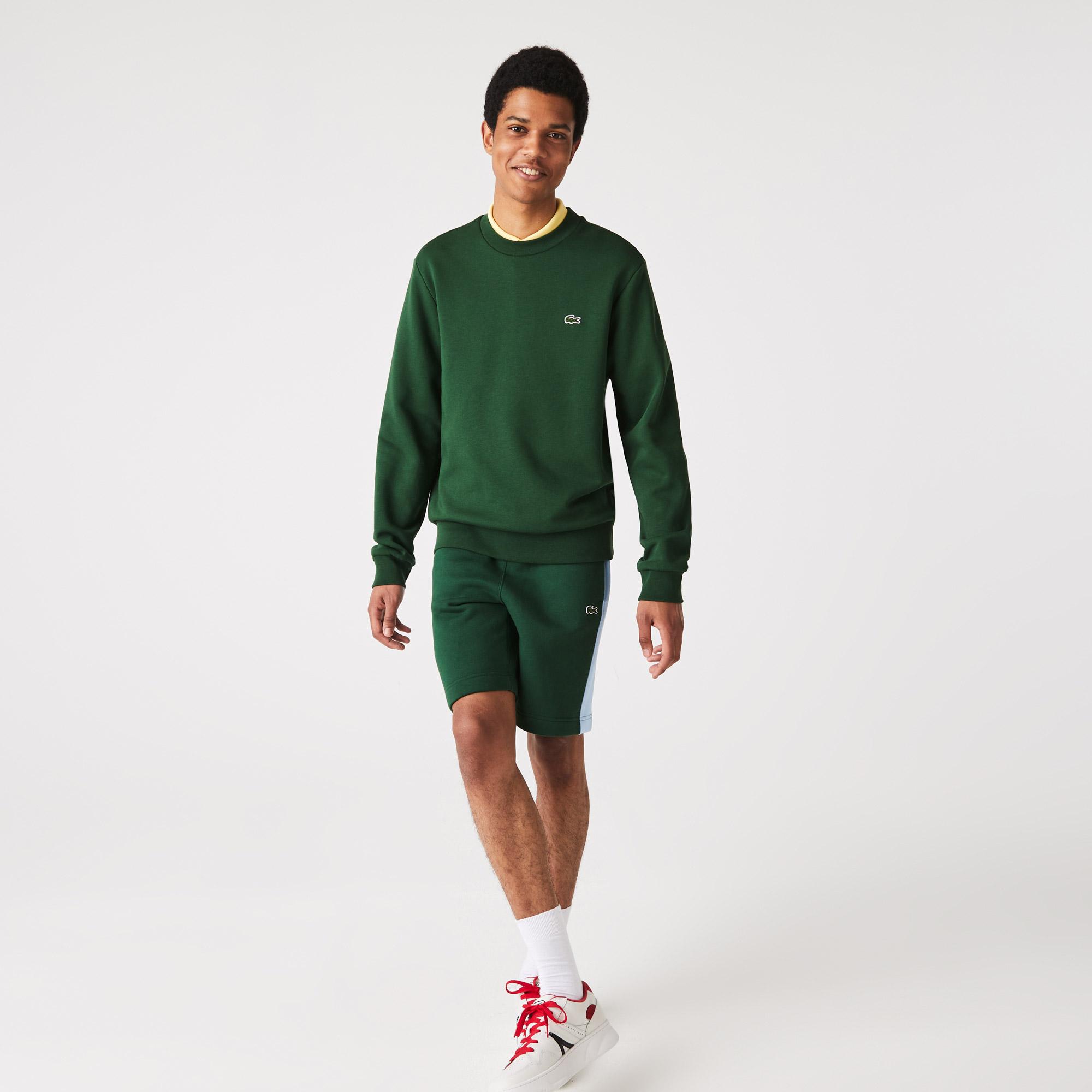 Erkek Classic Fit Bisiklet Yaka Yeşil Sweatshirt