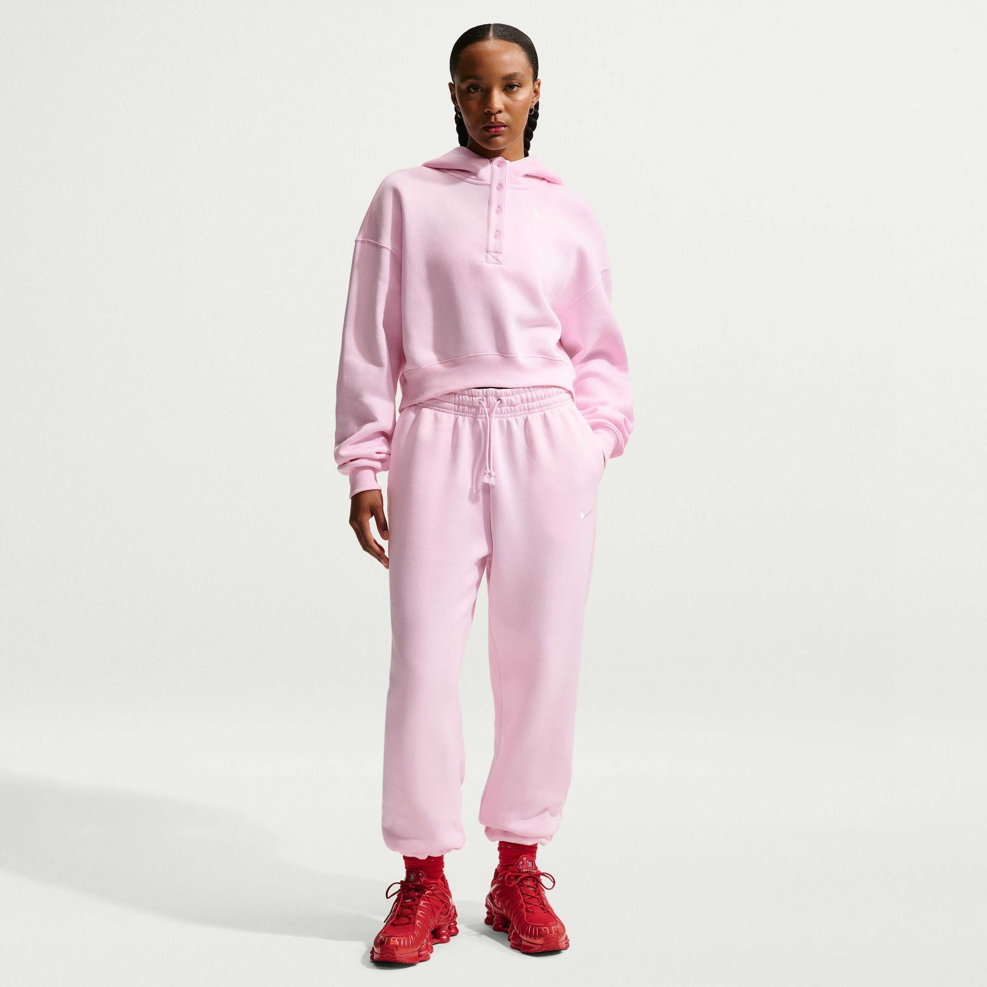 Nike Sportswear Phoenix Fleece High Rise Kadın Pembe Eşofman Altı