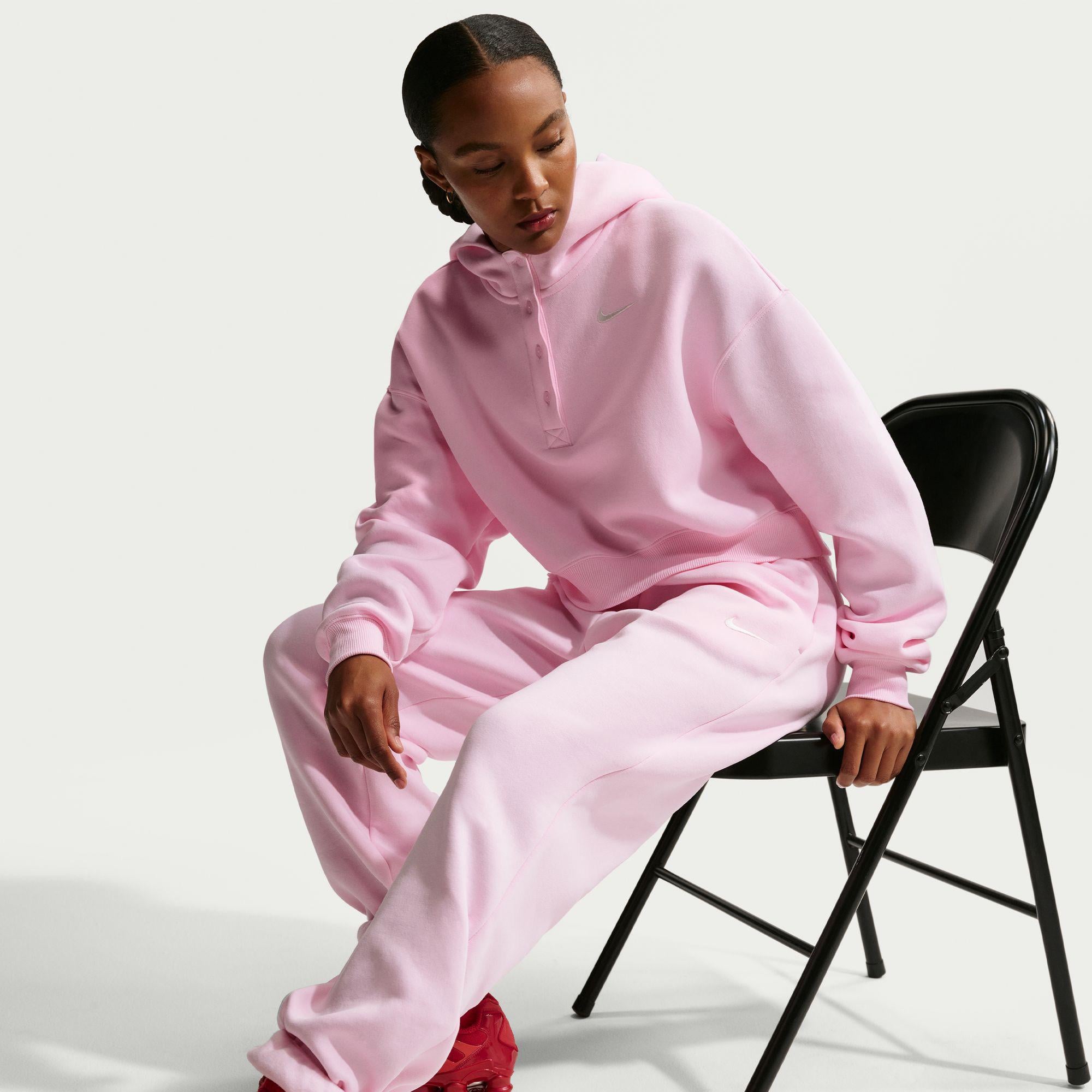 Nike Sportswear Phoenix Fleece High Rise Kadın Pembe Eşofman Altı