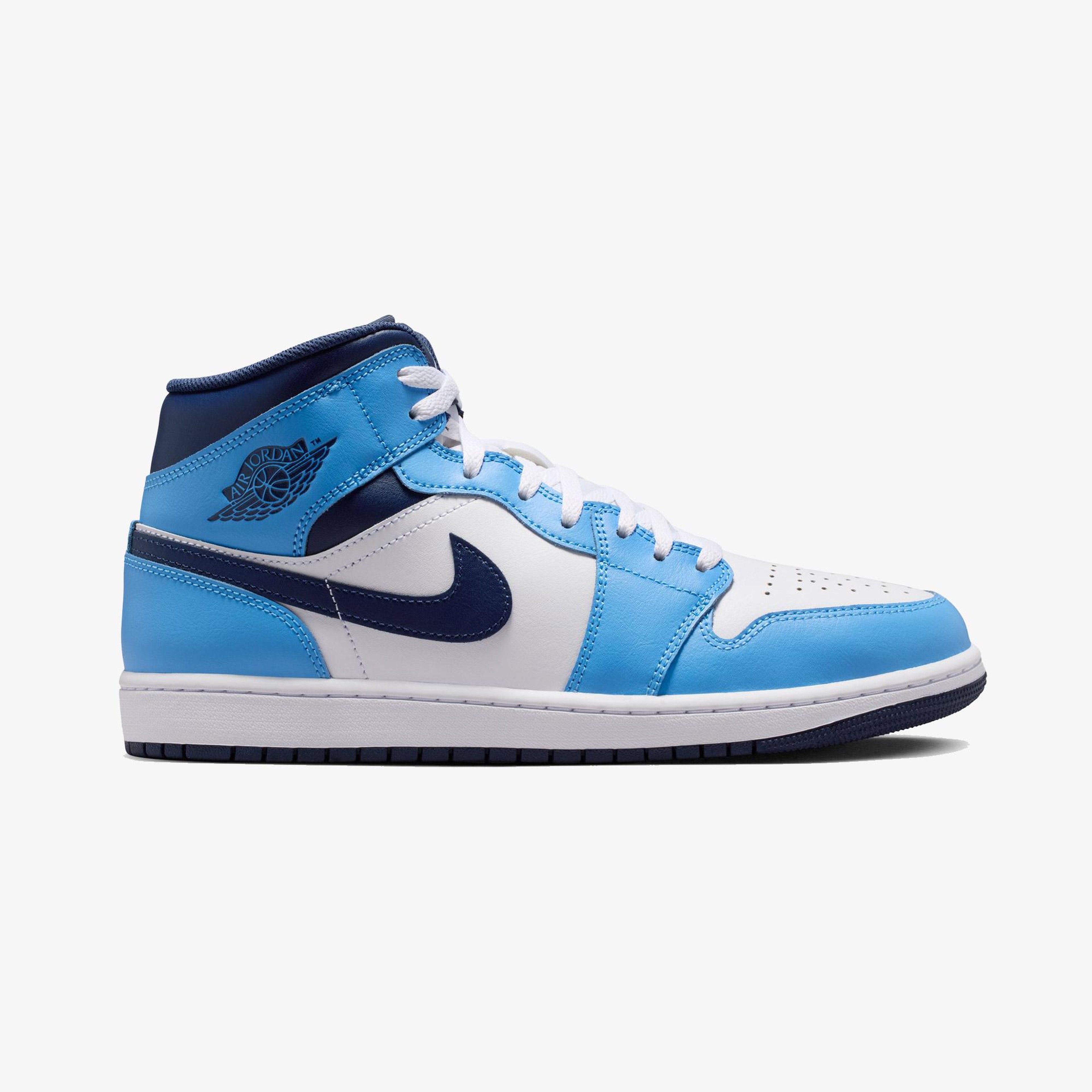 Jordan Air 1 Mid Erkek Mavi Spor Ayakkabı