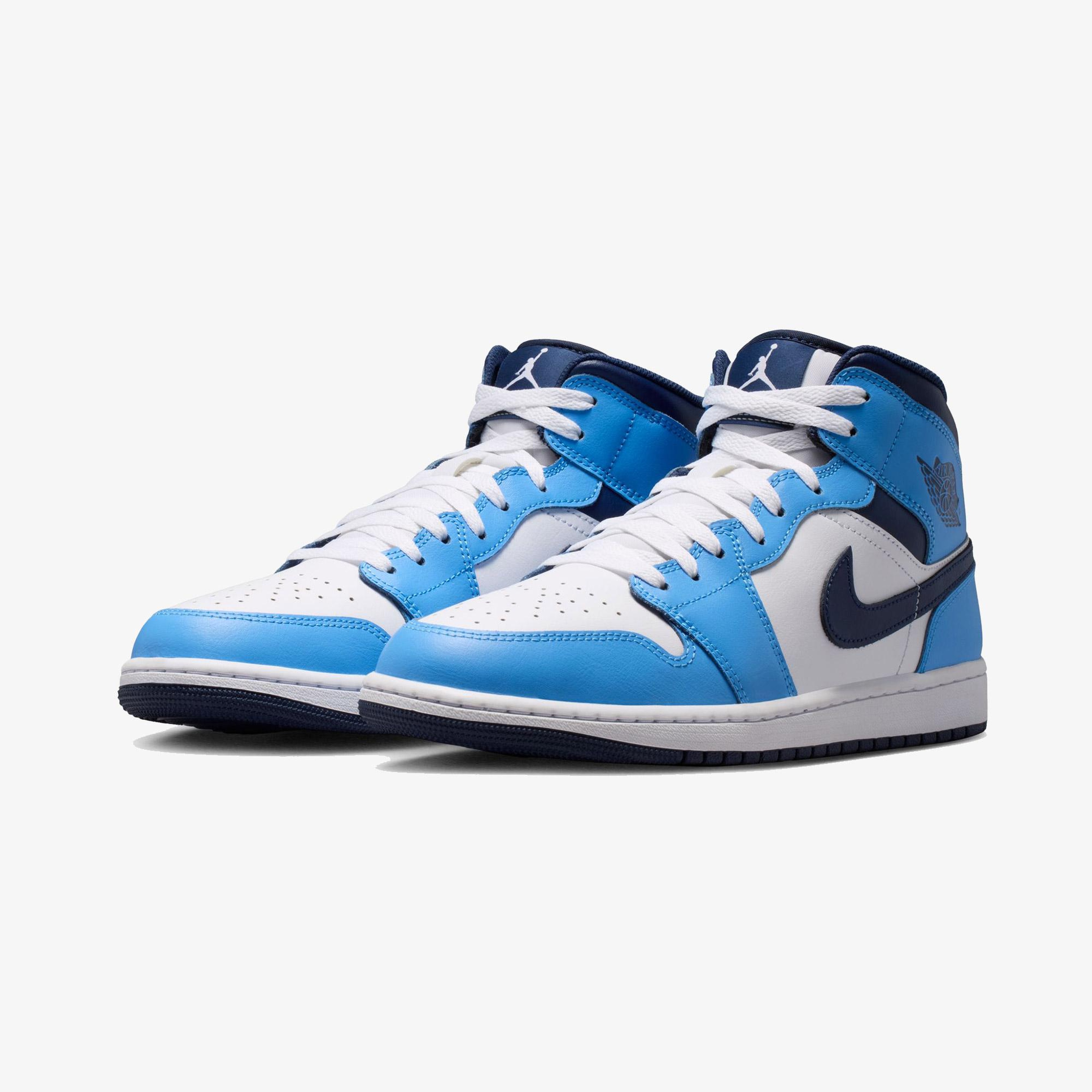 Jordan Air 1 Mid Erkek Mavi Spor Ayakkabı