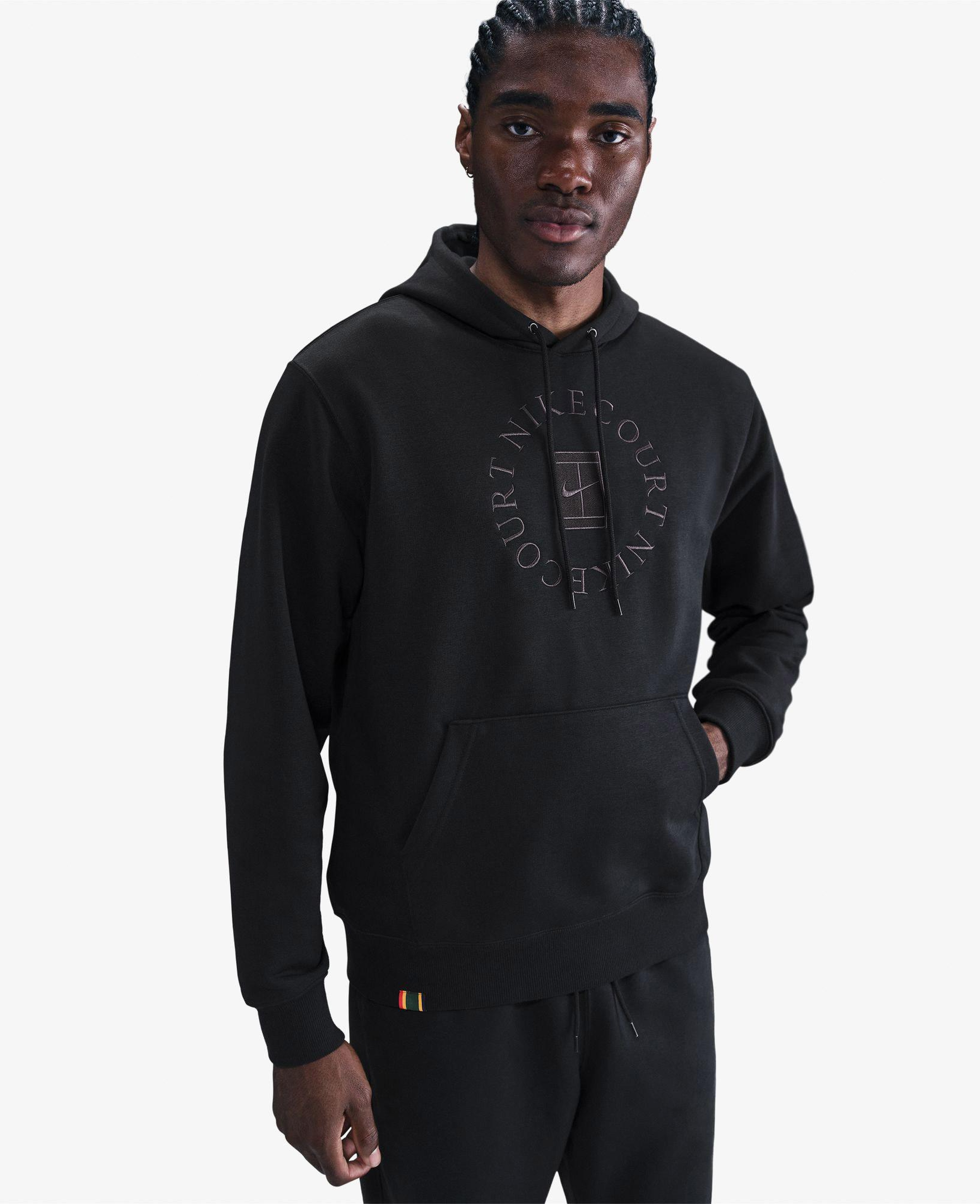 Nike Court Dri-Fit Heritage Fleece Erkek Siyah Sweatshırt