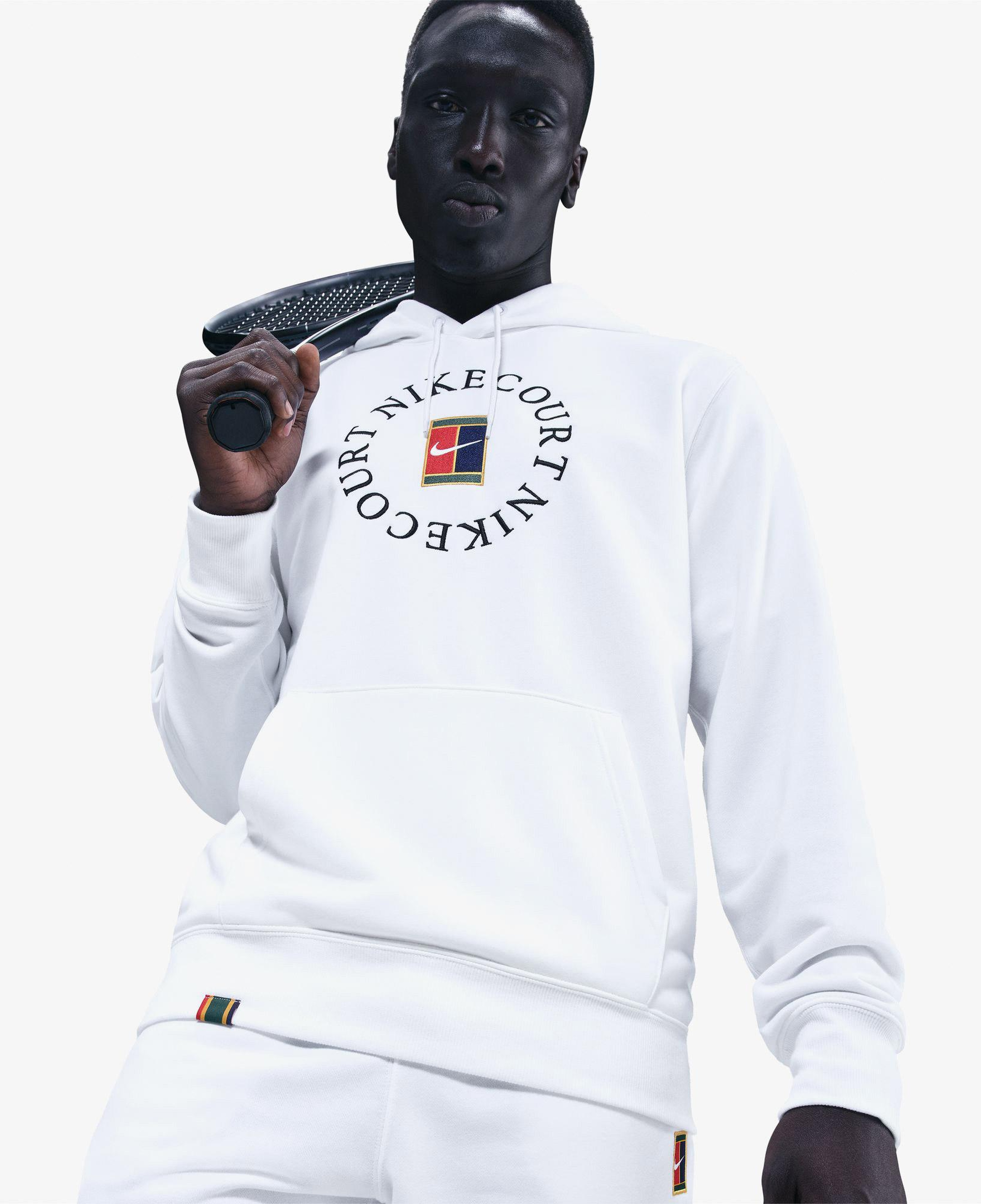 Nike Court Dri-Fit Heritage Fleece Erkek Beyaz Sweatshırt