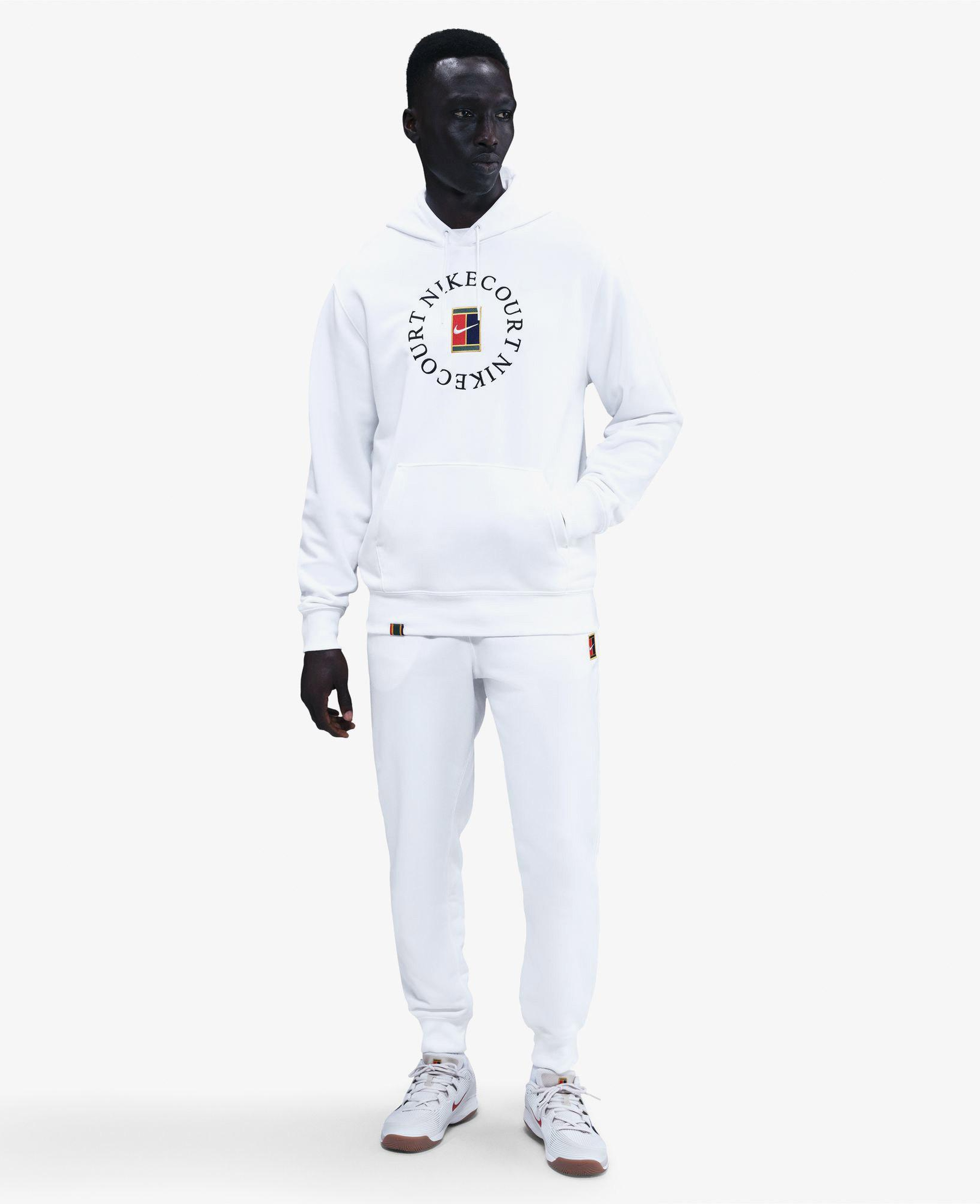 Nike Court Dri-Fit Heritage Fleece Erkek Beyaz Sweatshırt