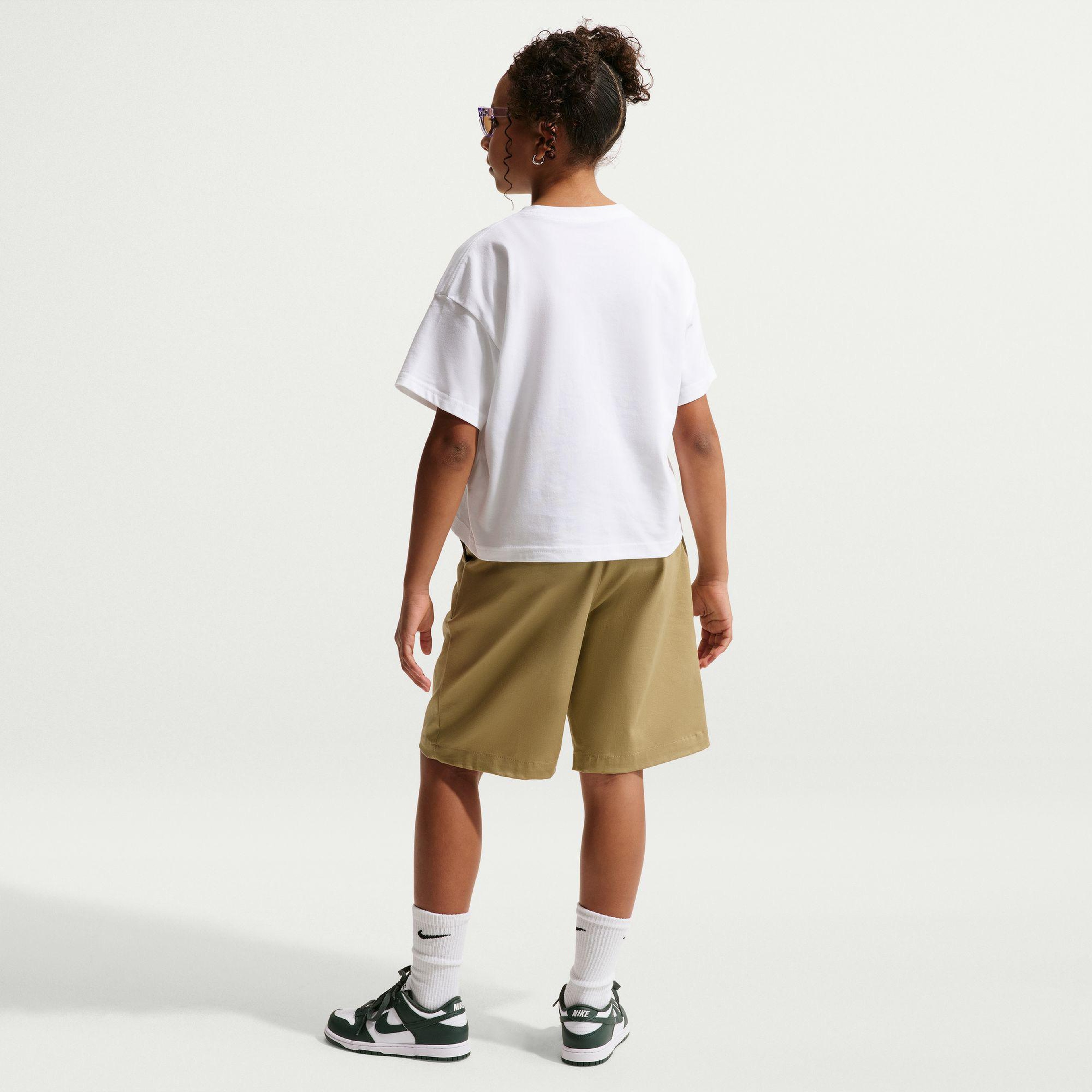 Nike Sportswear Boxy Camp Çocuk Beyaz T-Shirt
