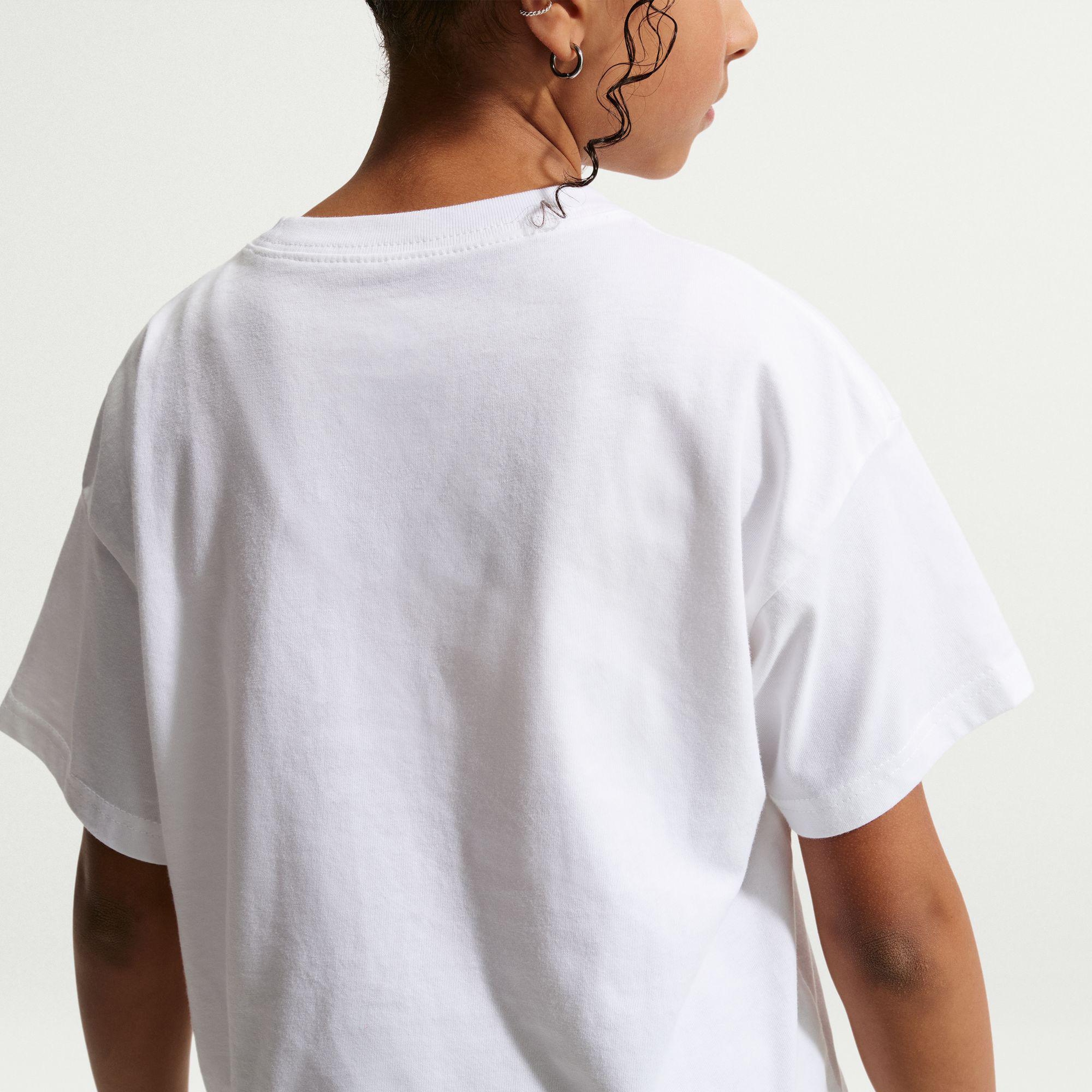 Nike Sportswear Boxy Camp Çocuk Beyaz T-Shirt