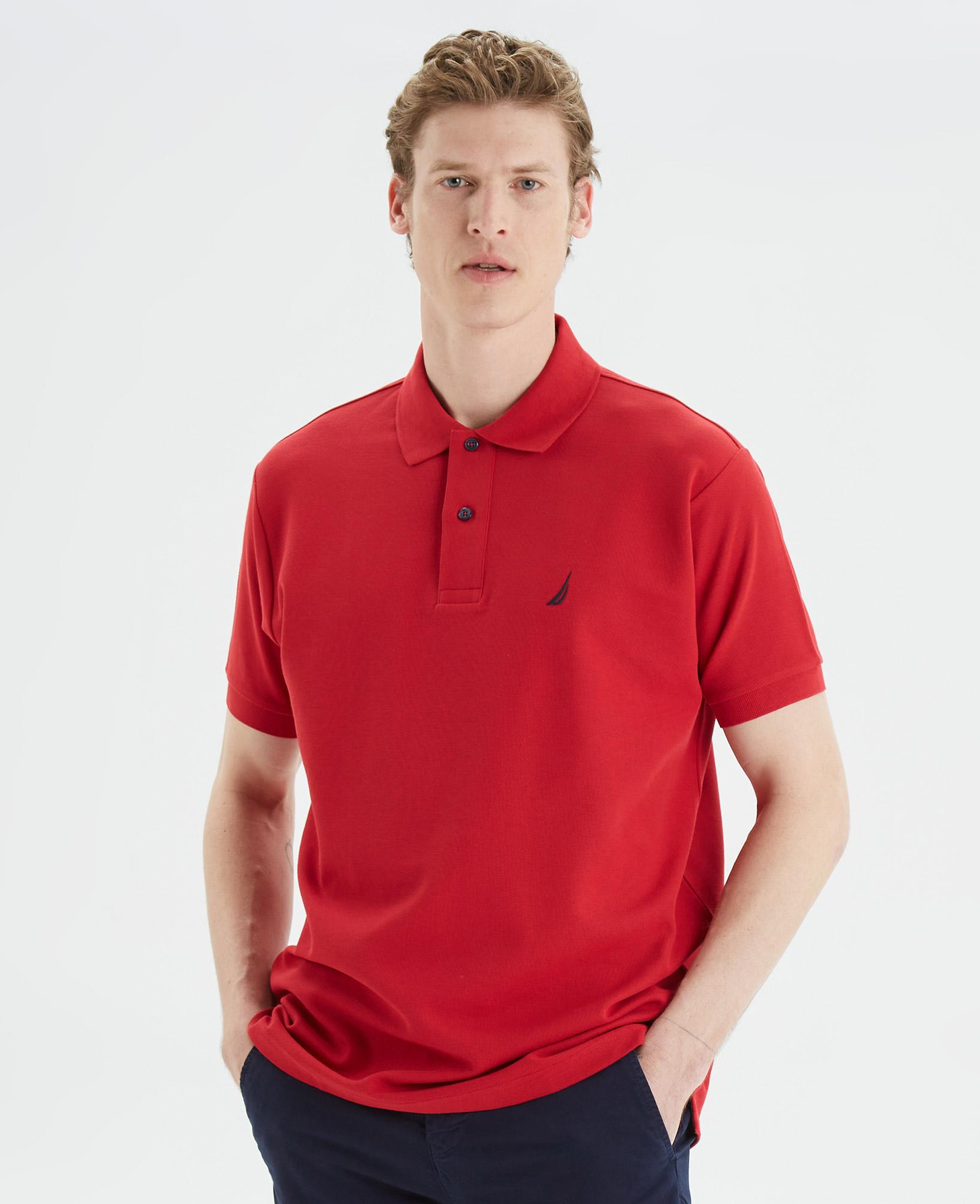 Nautica Erkek Kırmızı Classic Fit Kısa Kollu Polo Yaka T-Shirt