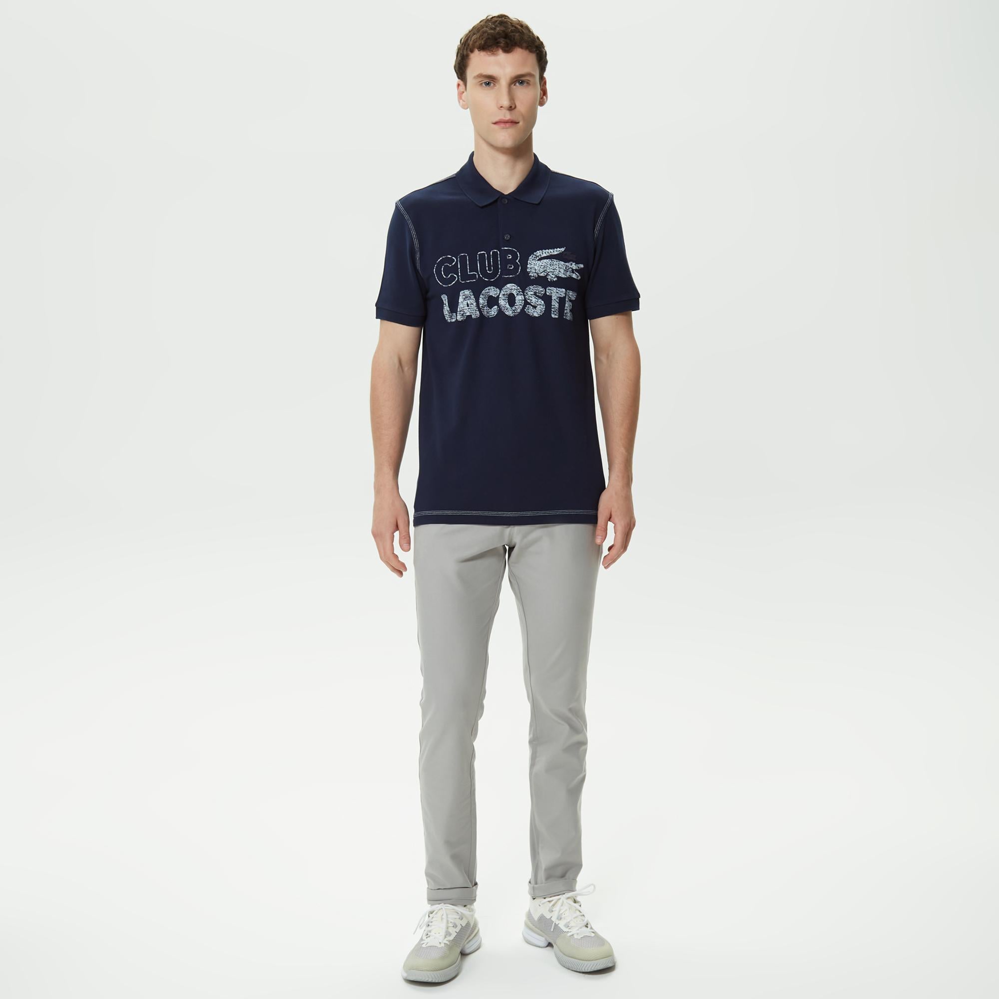 Erkek Regular Fit Baskılı Lacivert Polo