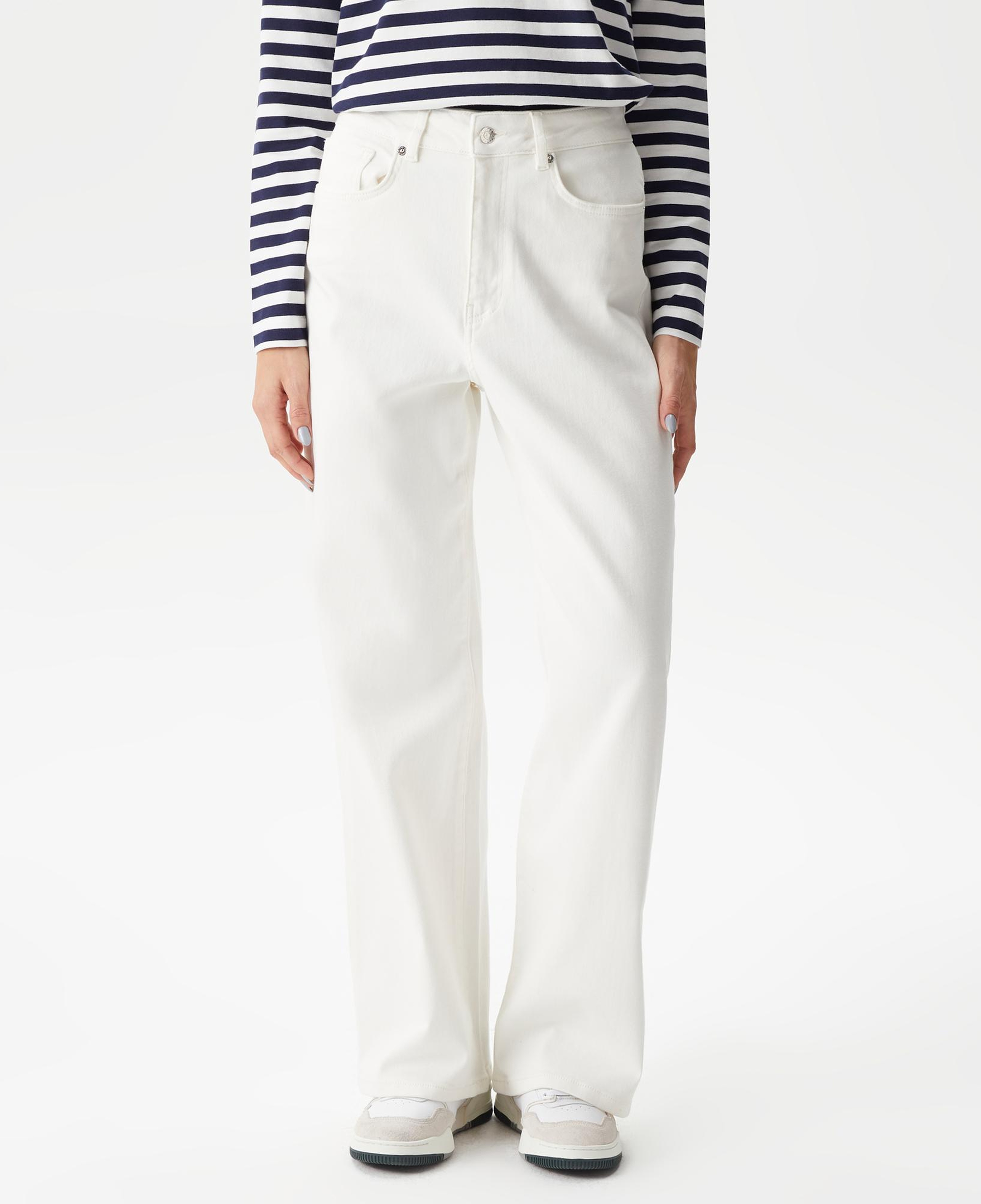 Kadın Loose Fit Beyaz Jean Pantolon