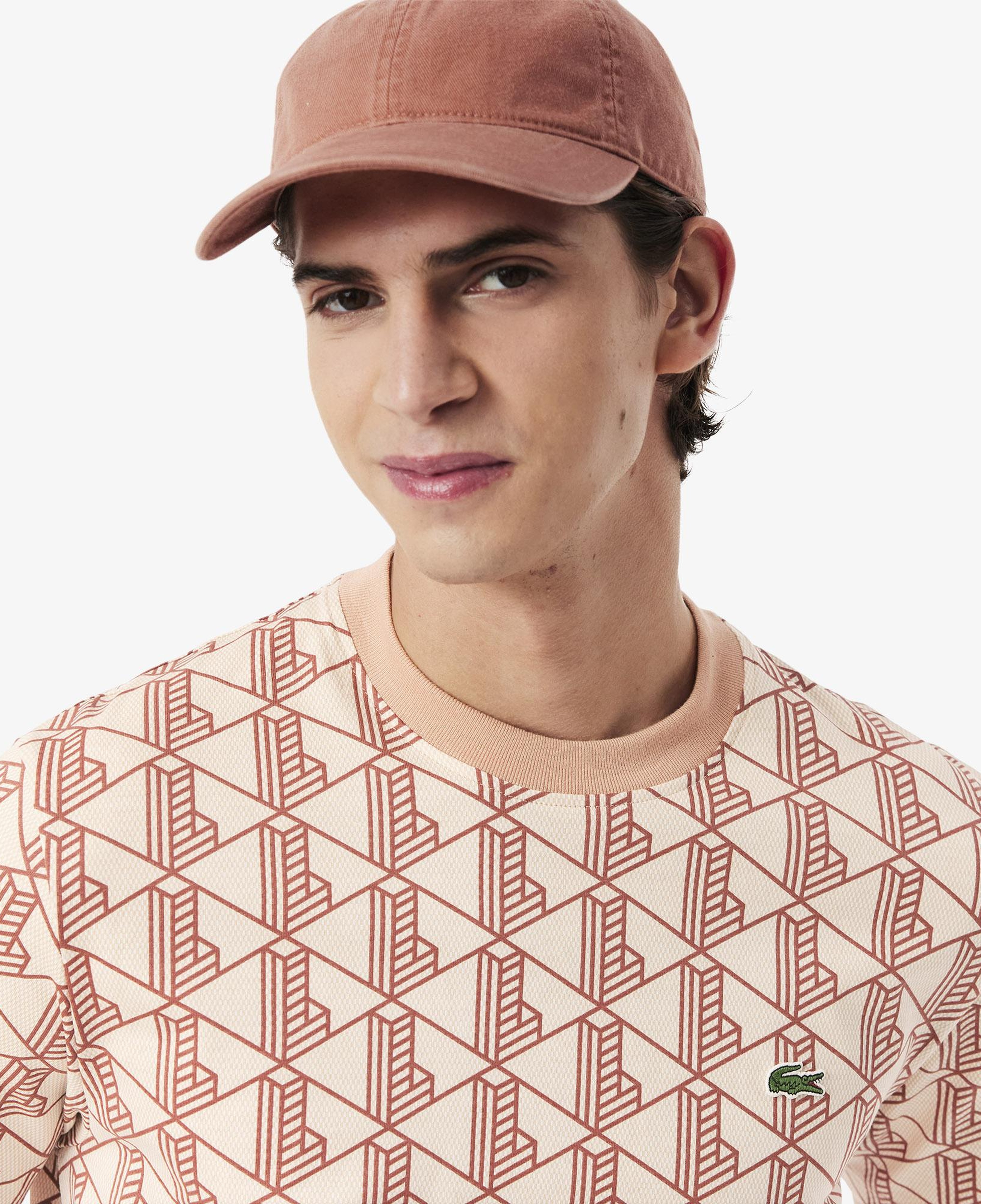 Lacoste Relaxed Fit Monogram Erkek Kahverengi T-Shirt