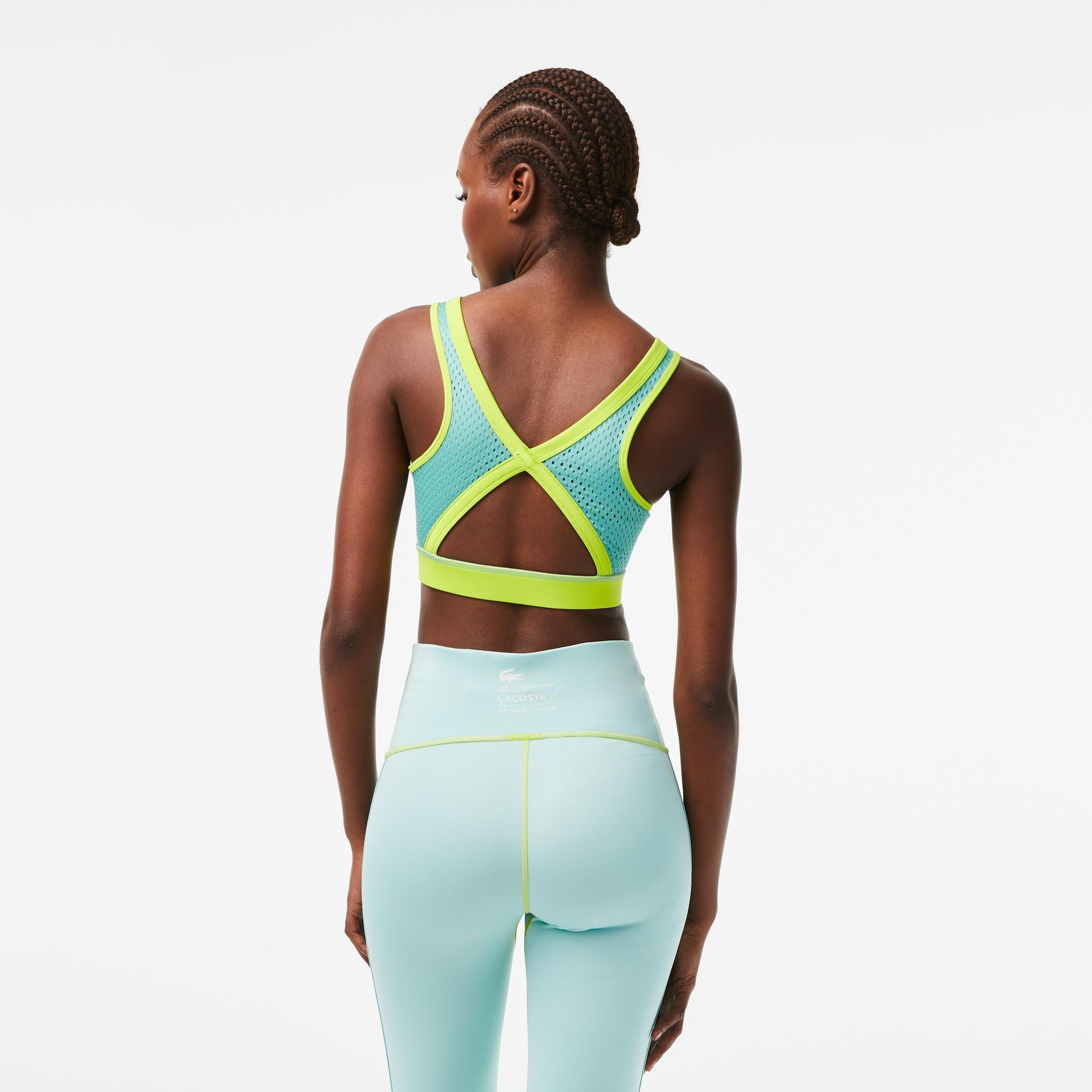 Active Kadın Slim Fit Kolsuz Renk Bloklu Sarı Bra