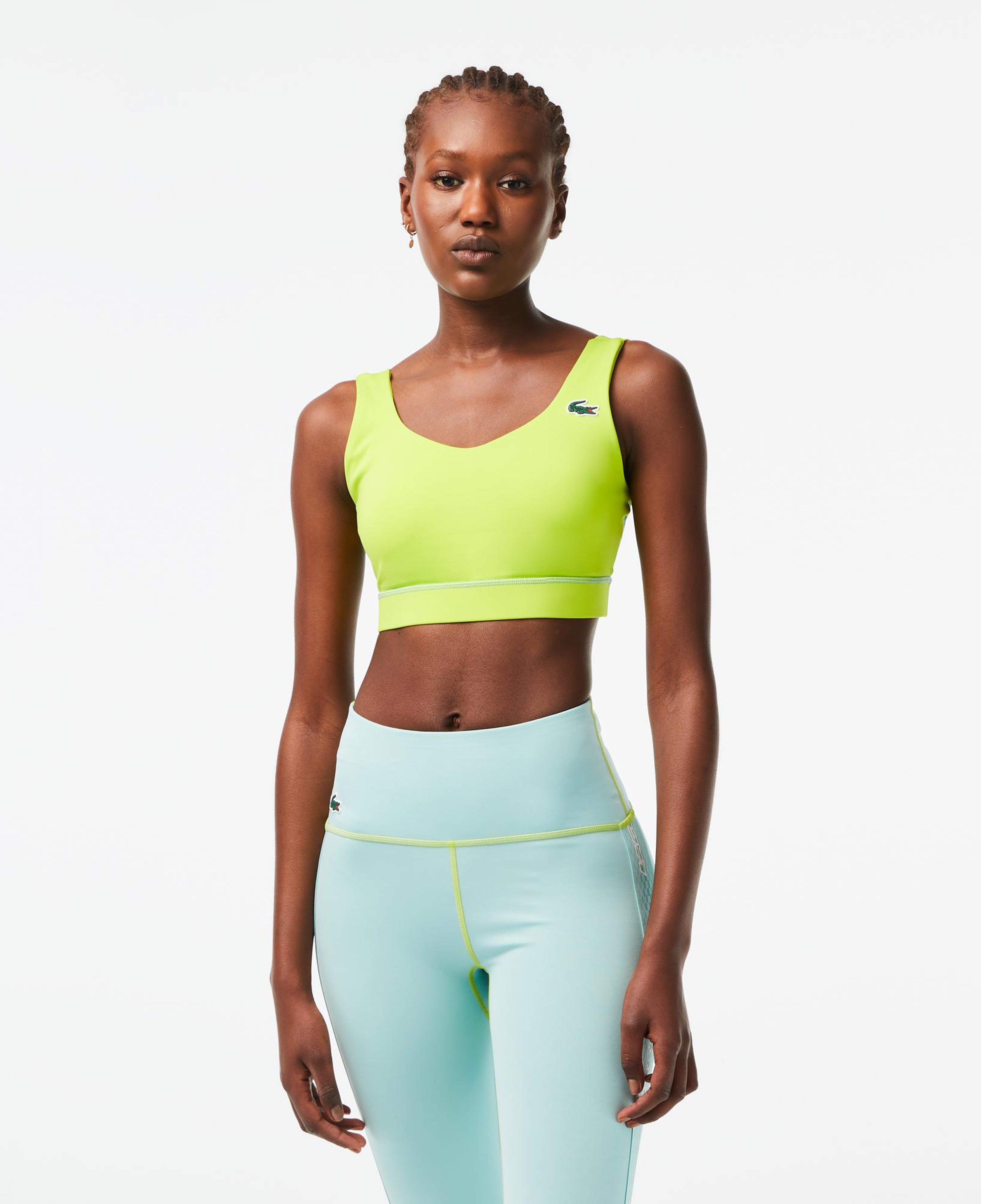 Active Kadın Slim Fit Kolsuz Renk Bloklu Sarı Bra