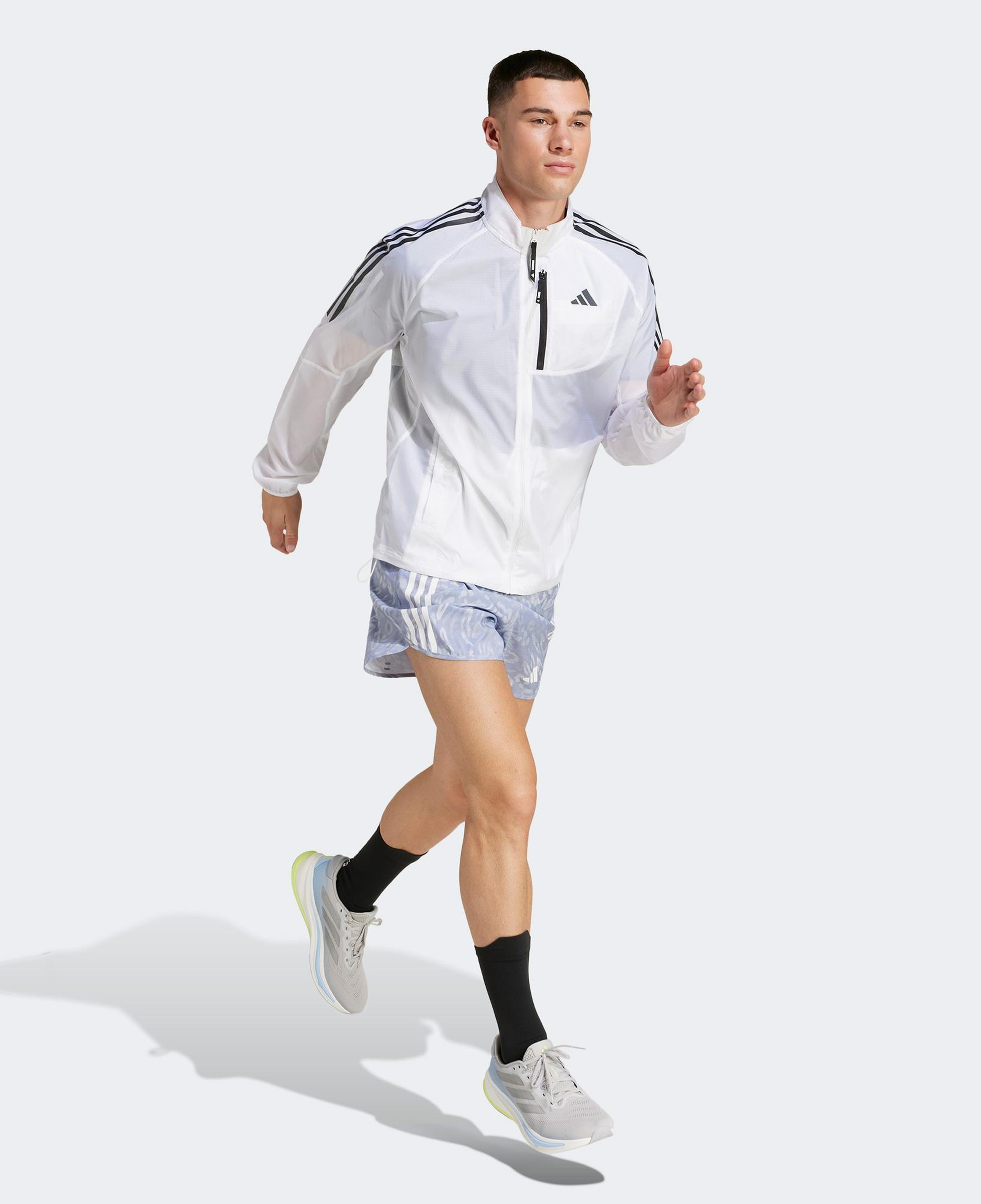 adidas Own The Run 3 Stripes Erkek Gri Koşu Şortu