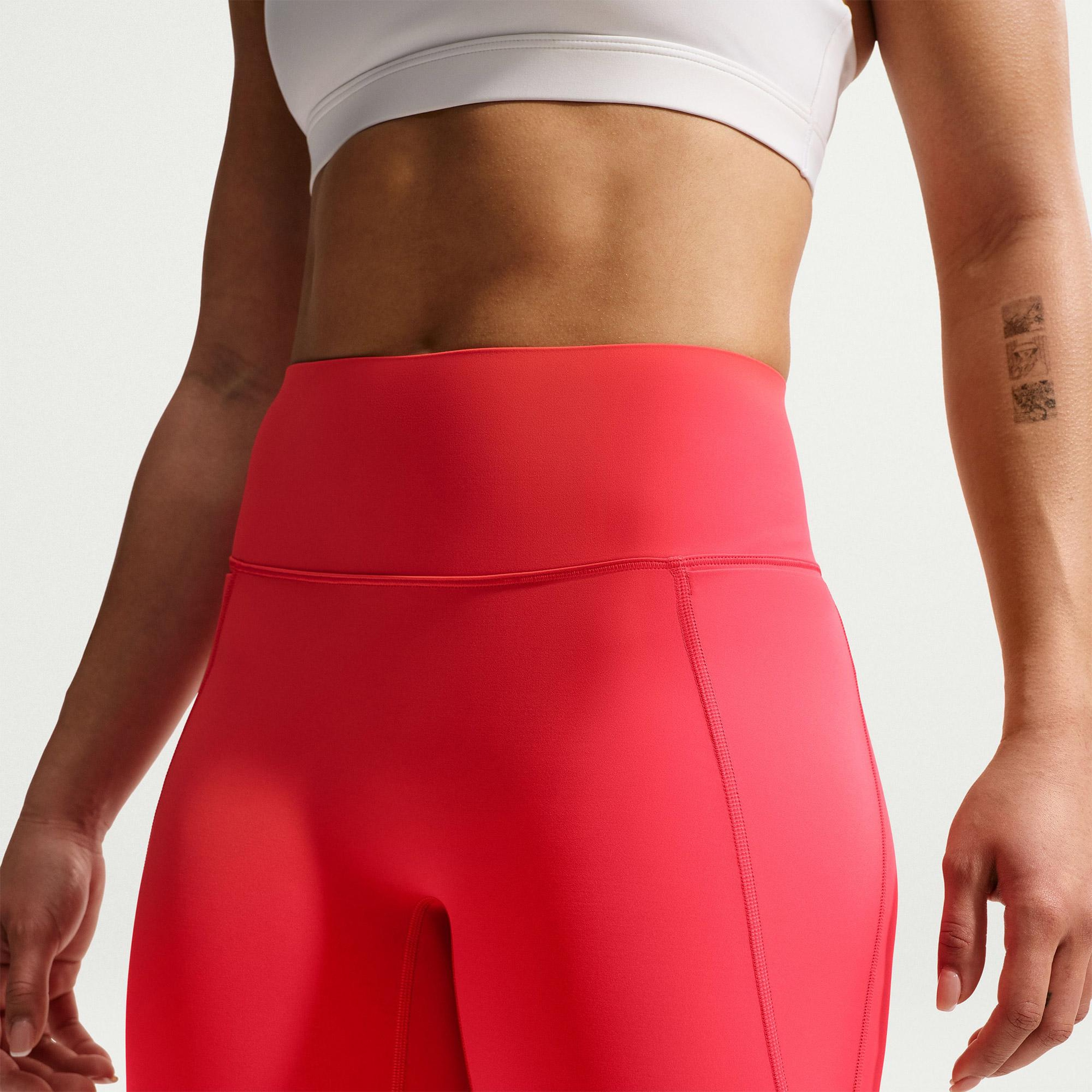 Nike Universa Yüksek Belli Ön Dikişsiz 13 cm Kadın Kırmızı Tayt