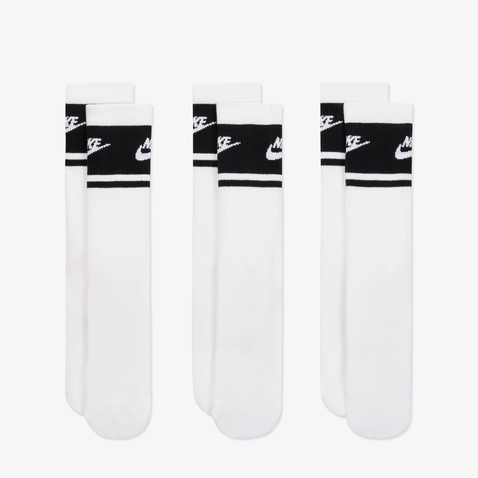 Nike Everyday Elevated 3'lü Unisex Beyaz Çorap