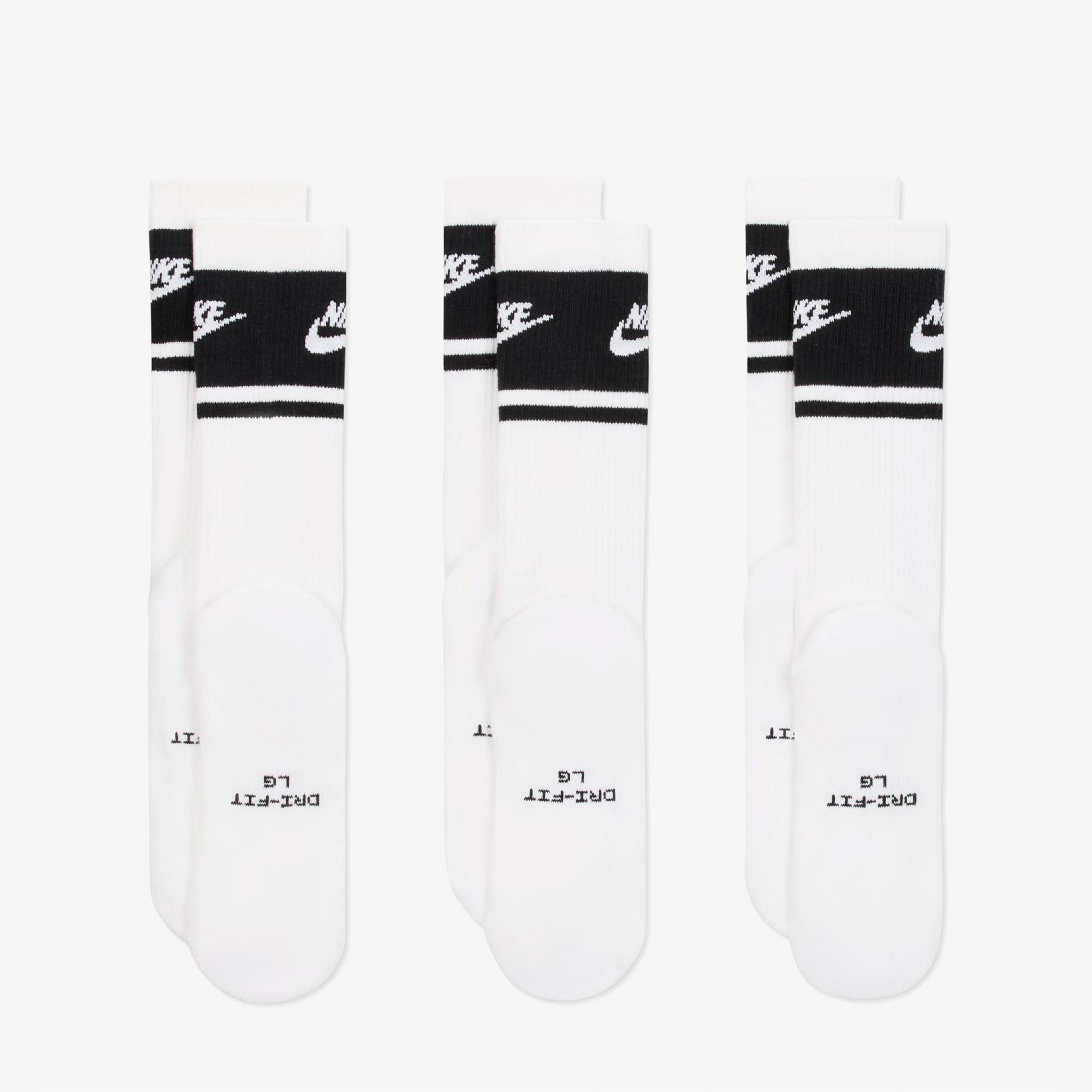 Nike Everyday Elevated 3'lü Unisex Beyaz Çorap