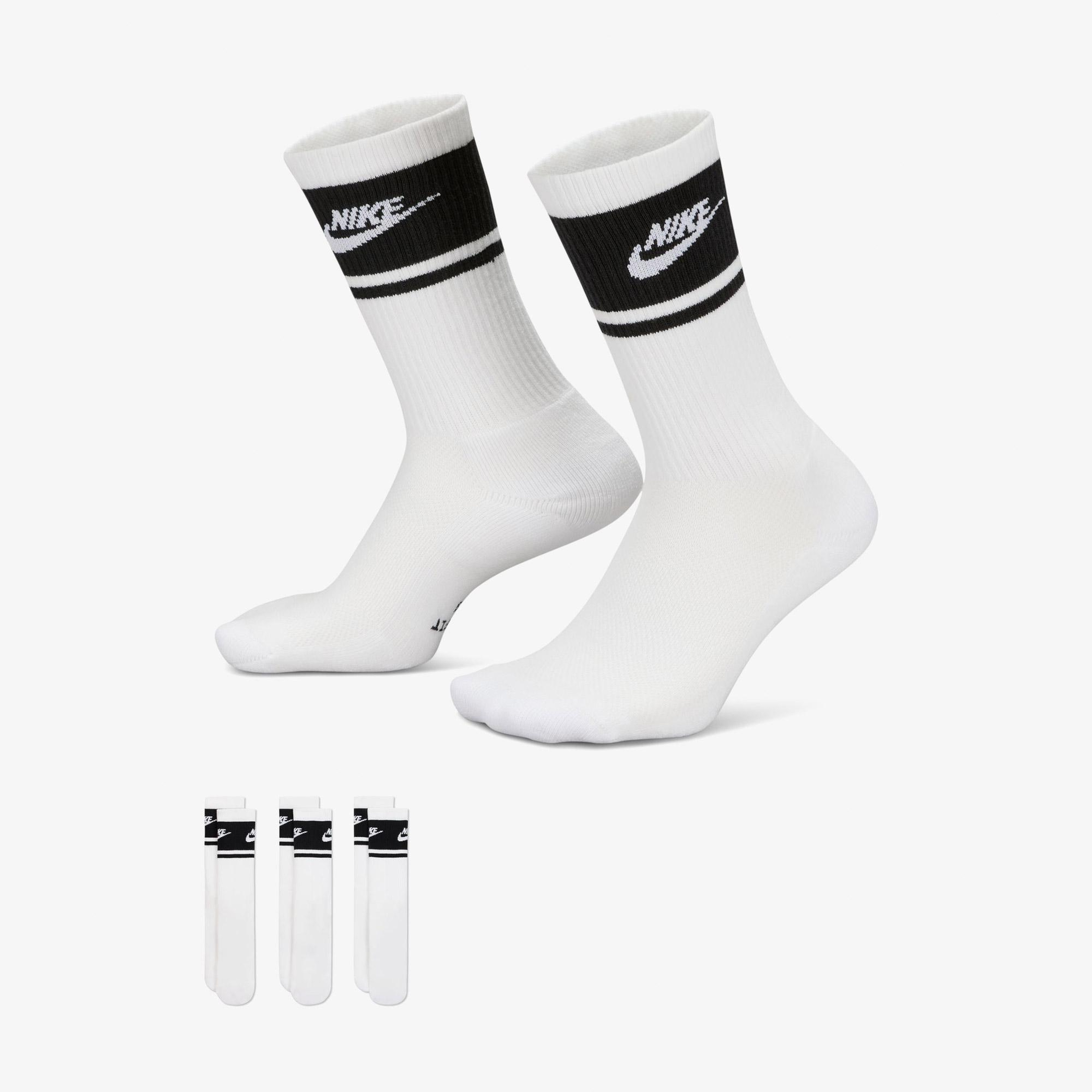 Nike Everyday Elevated 3'lü Unisex Beyaz Çorap
