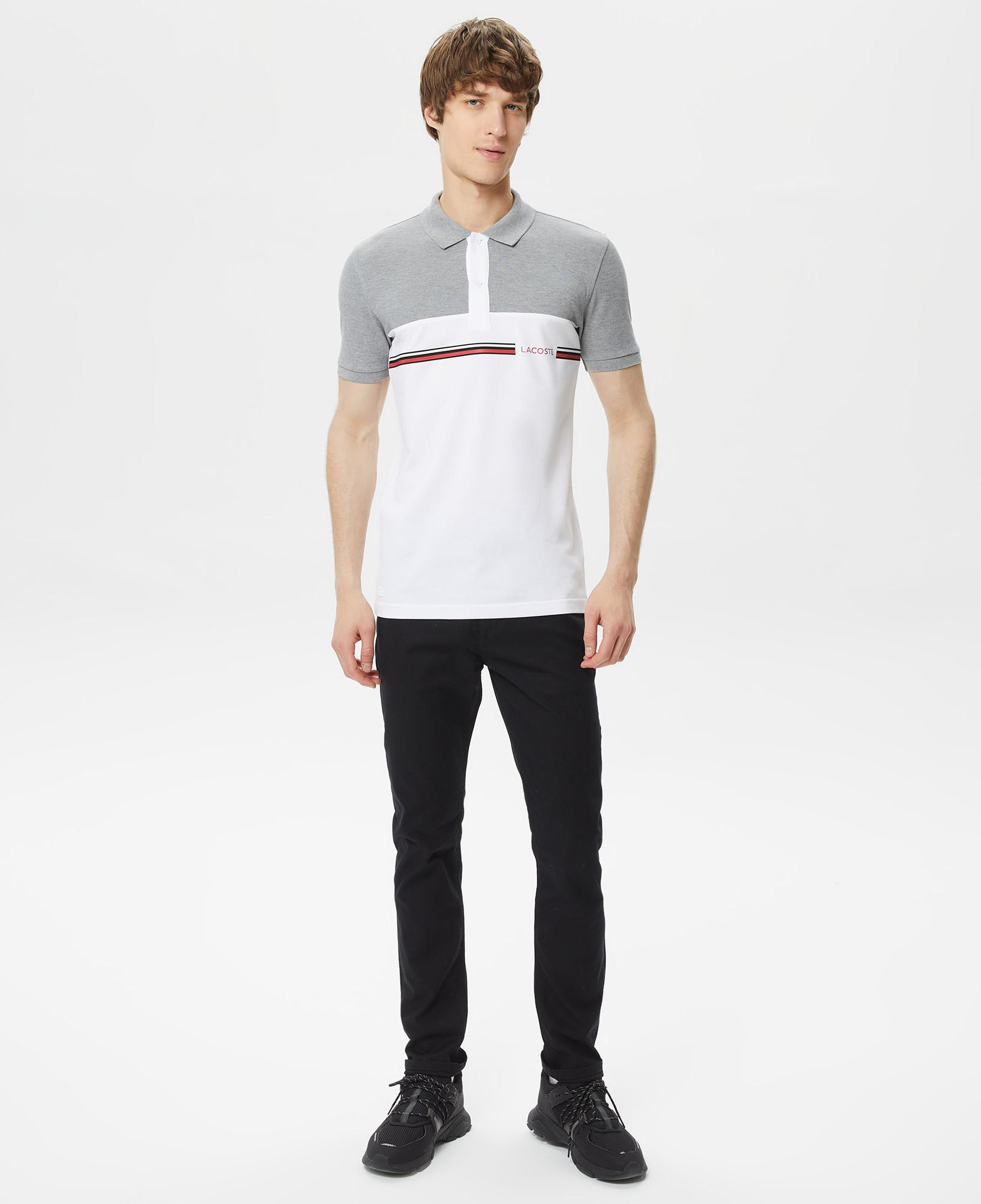 Erkek Slim Fit Baskılı Gri Polo