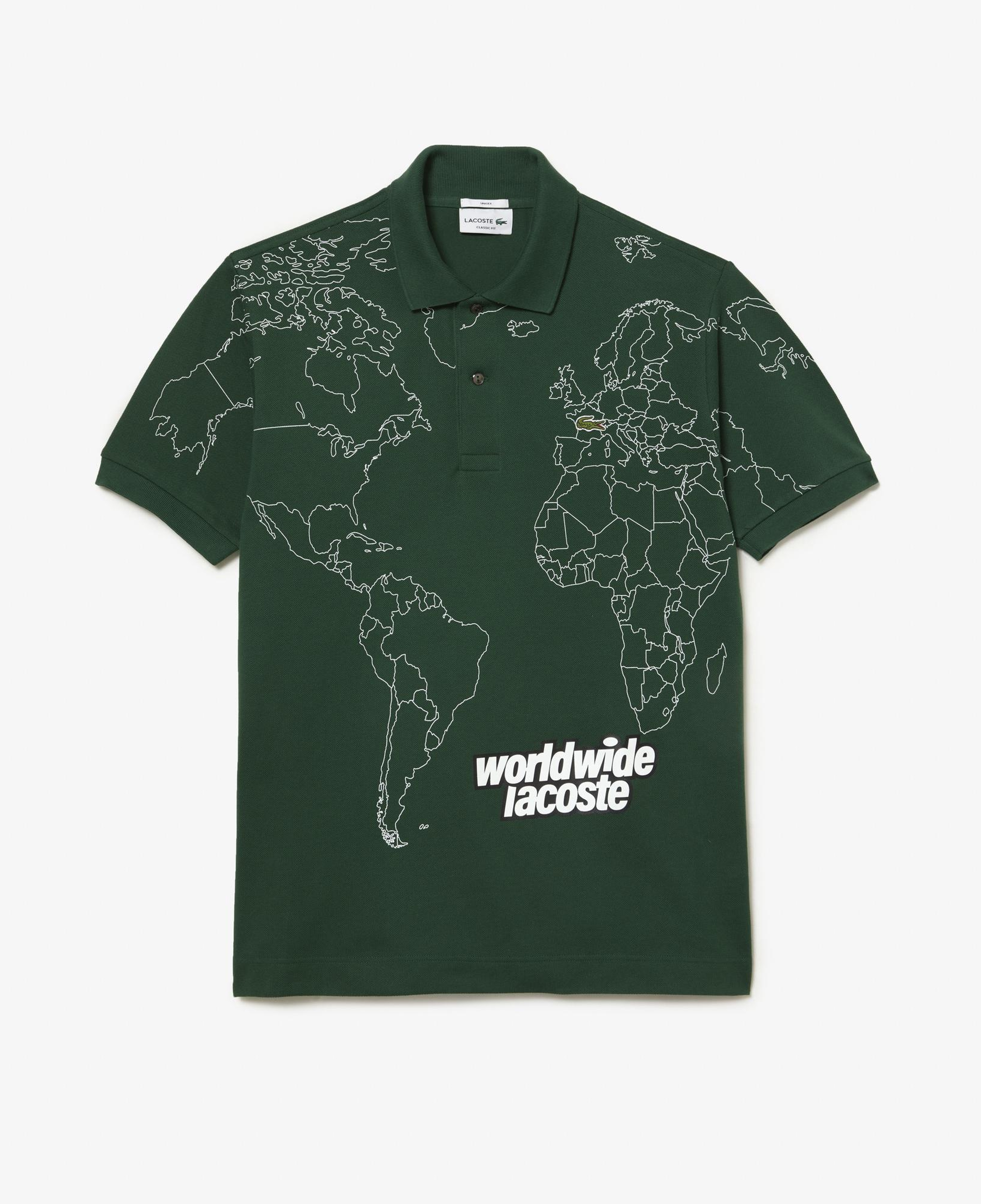 Erkek Classic Fit Baskılı Yeşil Polo