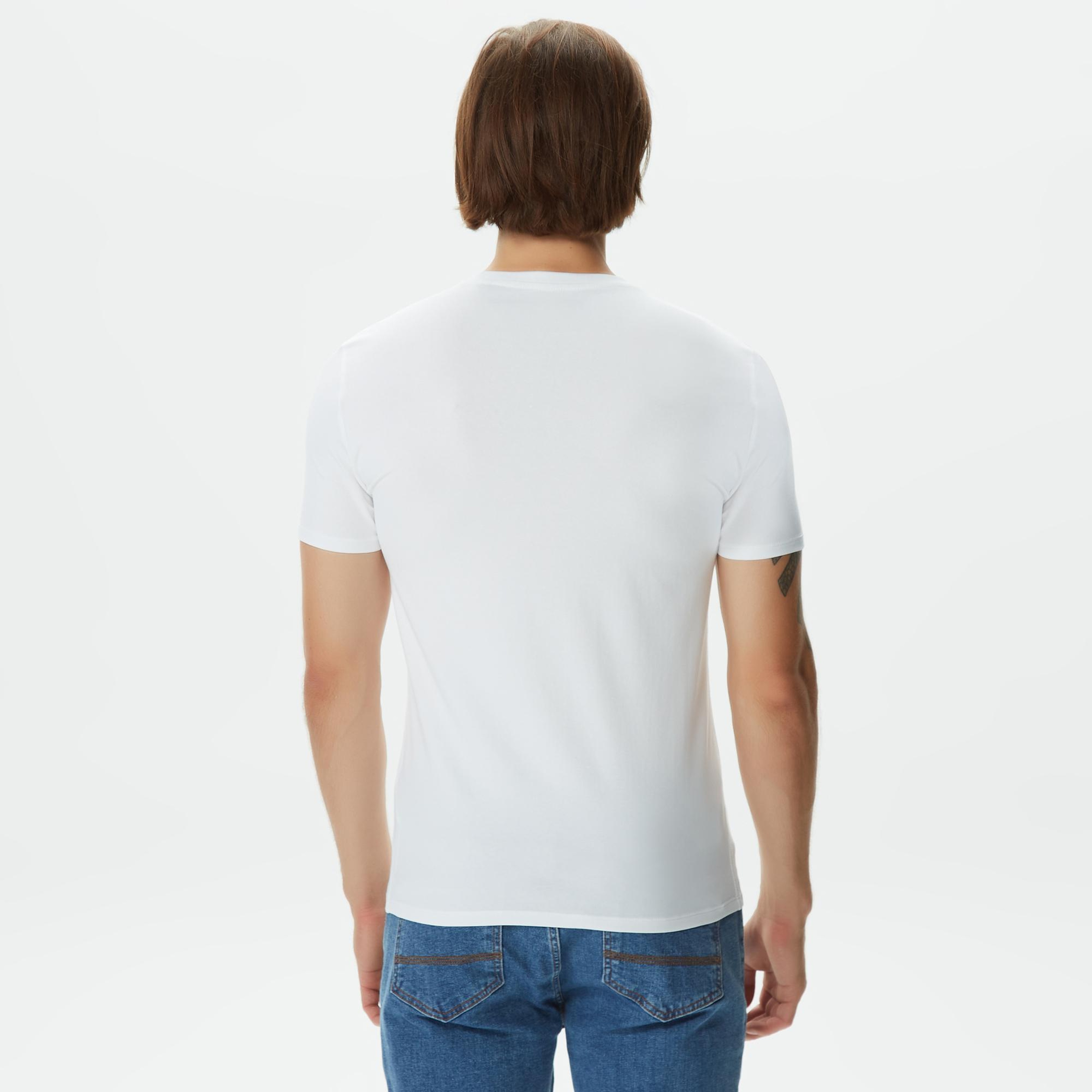 Guess Organic Stretch Jersey Erkek Beyaz T-Shirt
