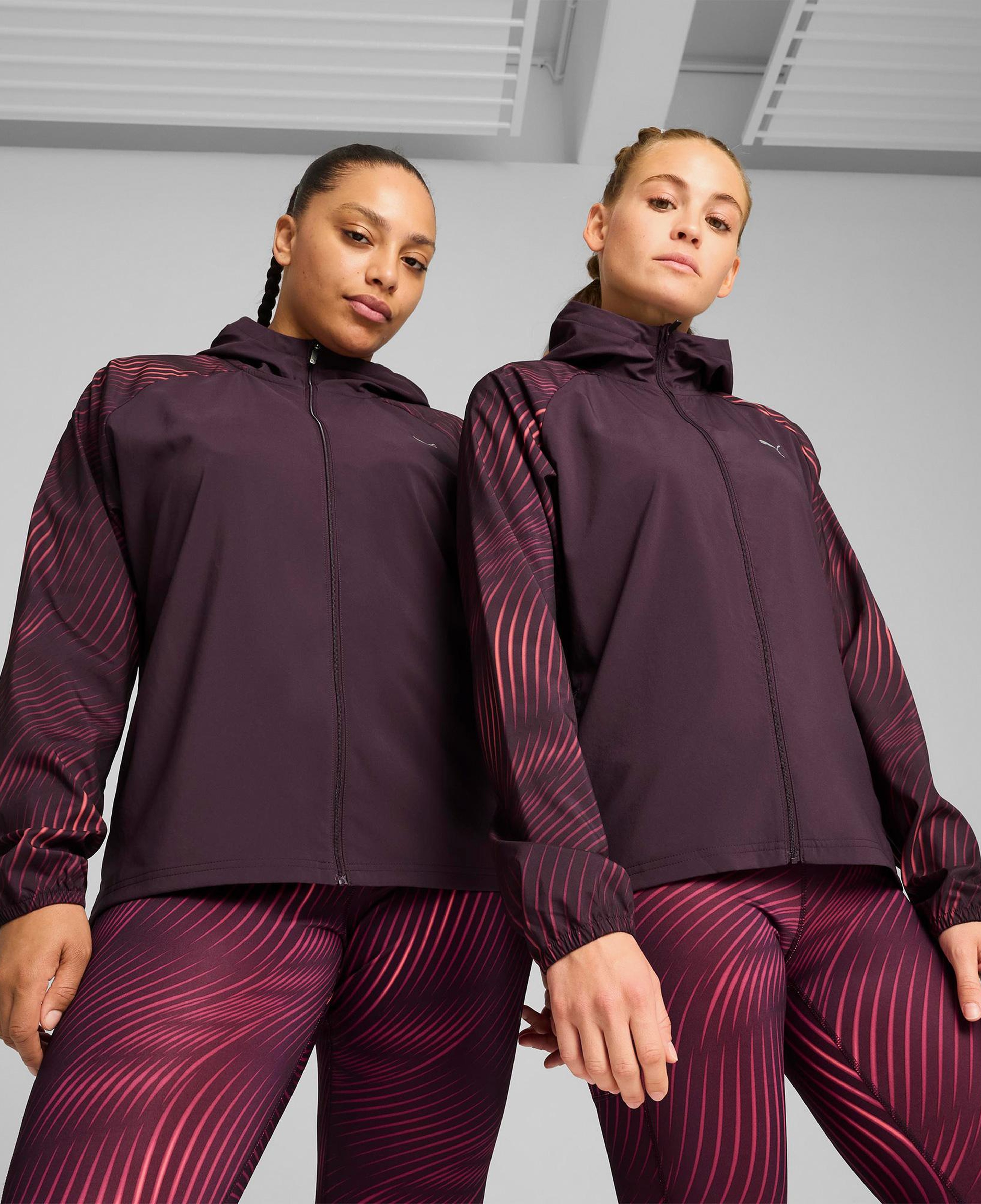 Puma Velocity Printed Kadın Bordo Koşu Ceketi