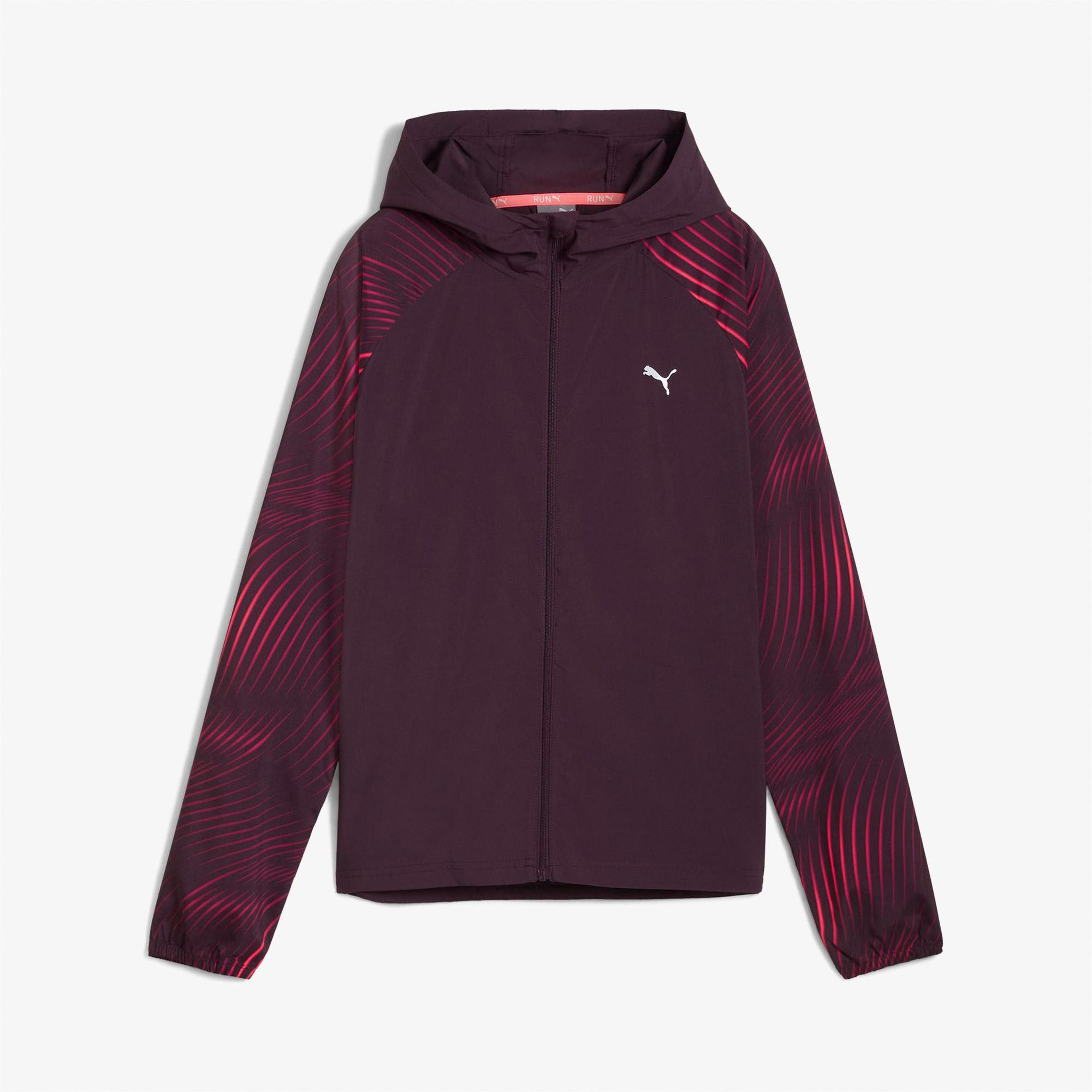 Puma Velocity Printed Kadın Bordo Koşu Ceketi